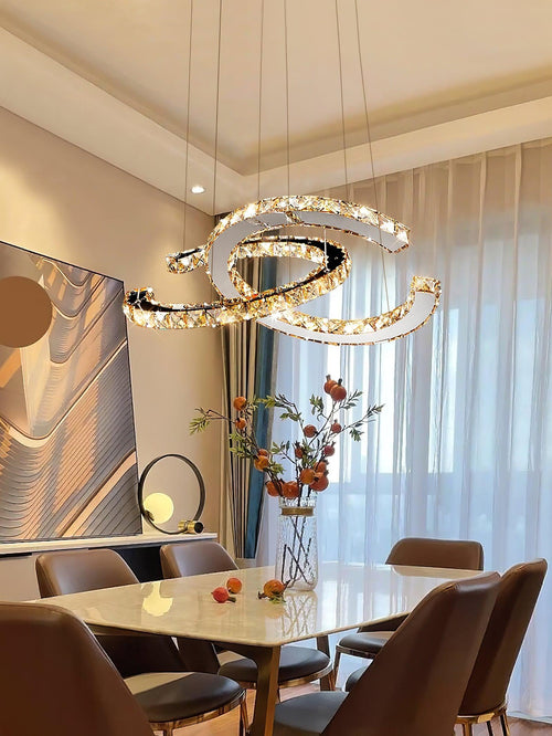 WOW Modern Crystal Double C Chandelier