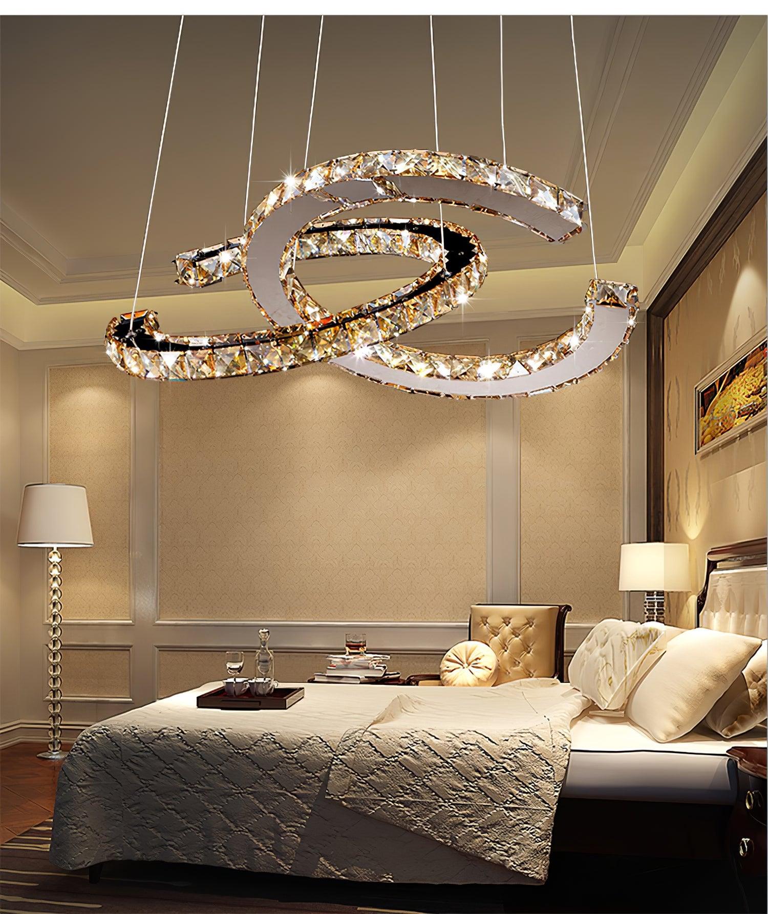 WOW Modern Crystal Double C Chandelier