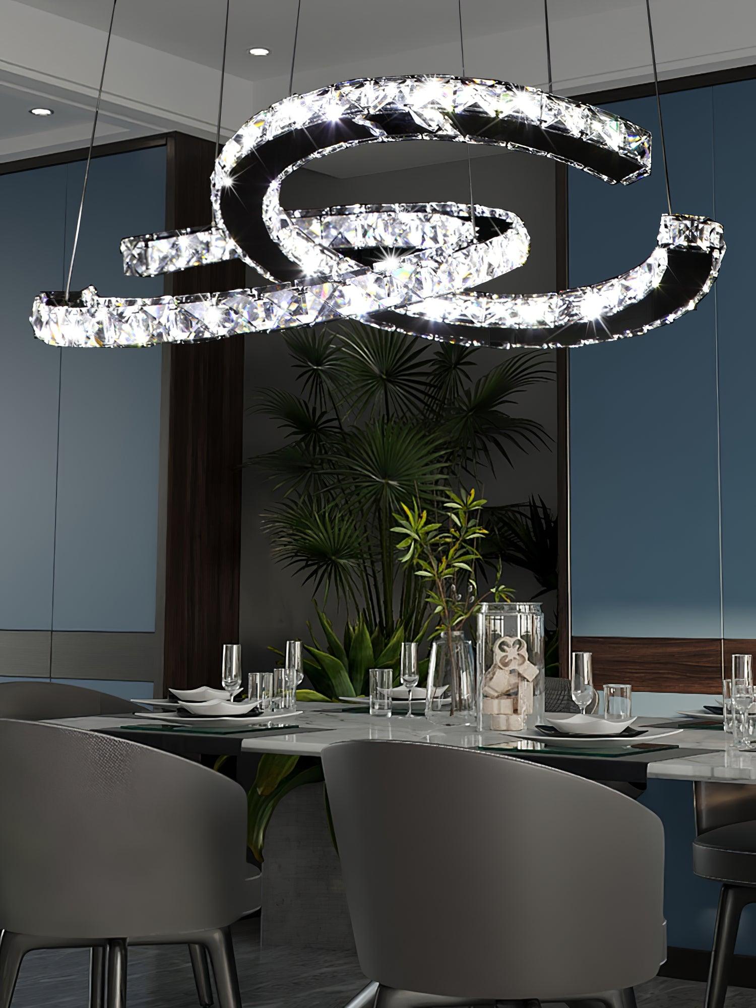 WOW Modern Crystal Double C Chandelier