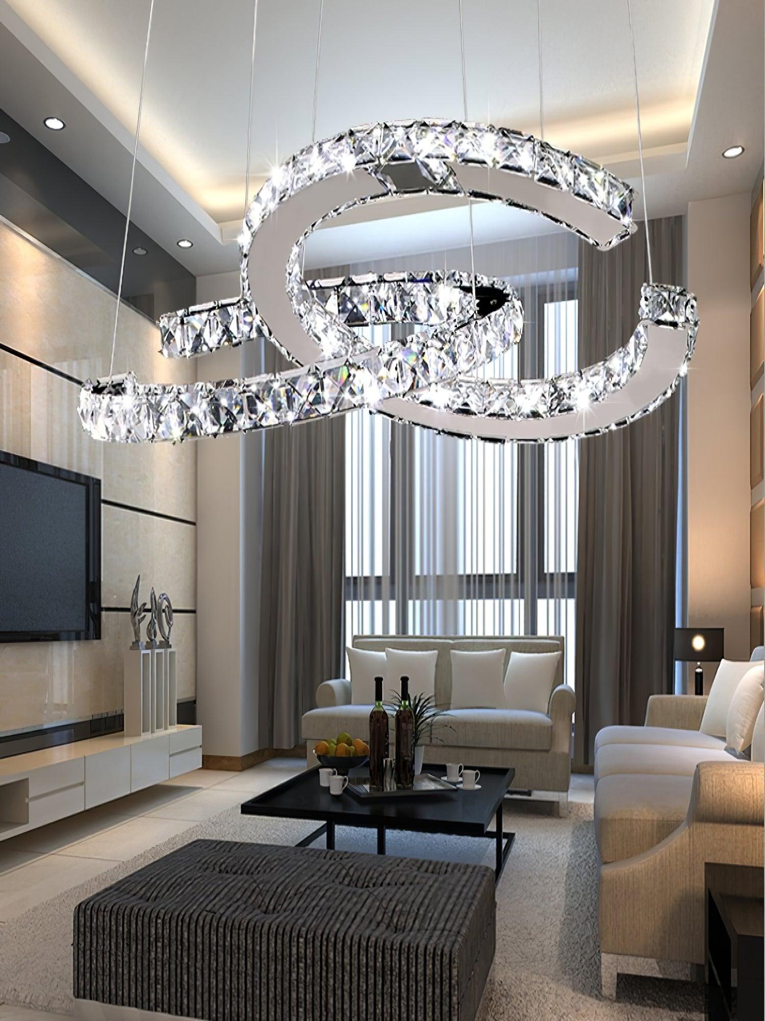 WOW Modern Crystal Double C Chandelier
