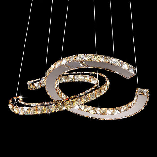 WOW Modern Crystal Double C Chandelier