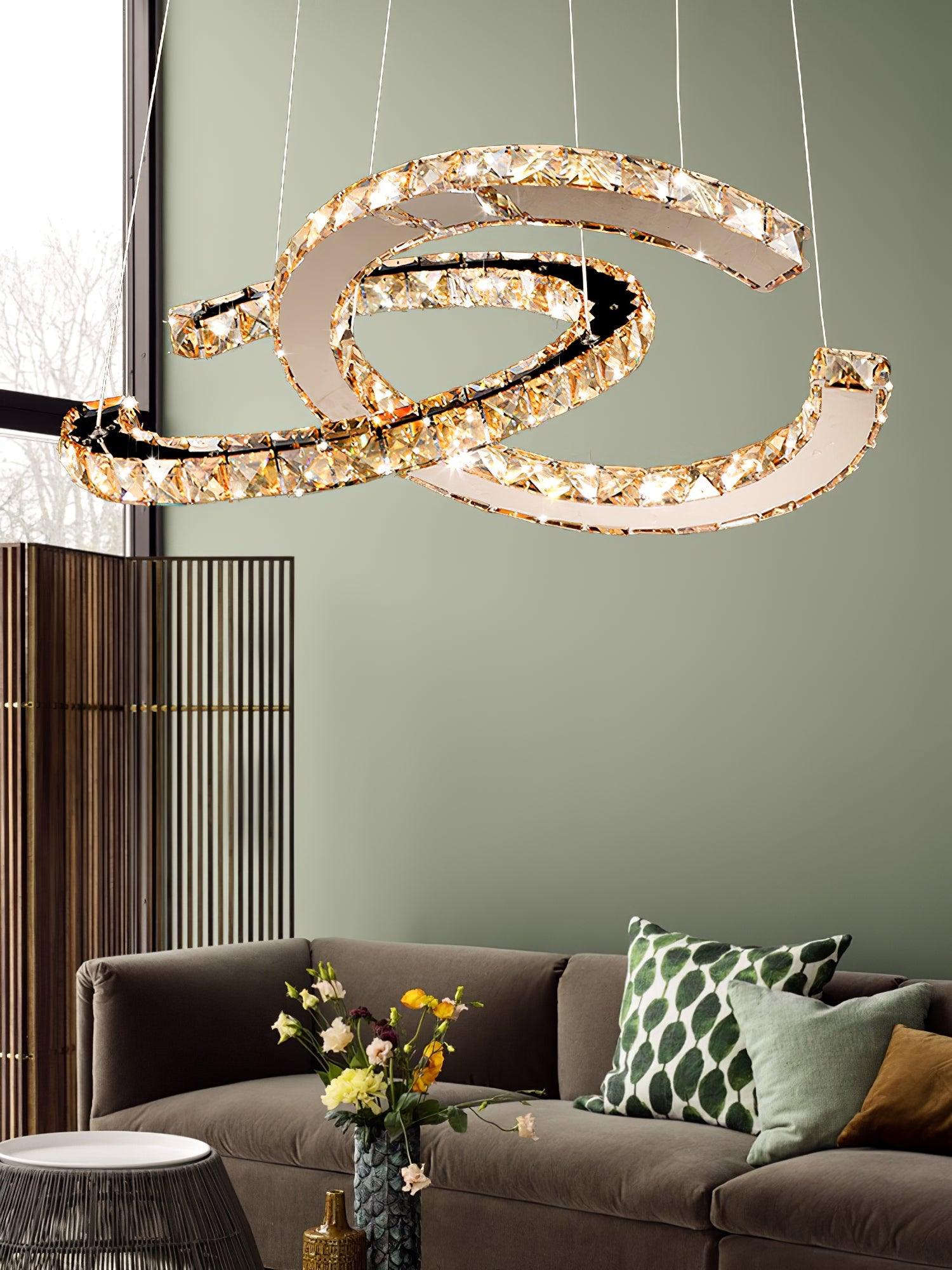 WOW Modern Crystal Double C Chandelier