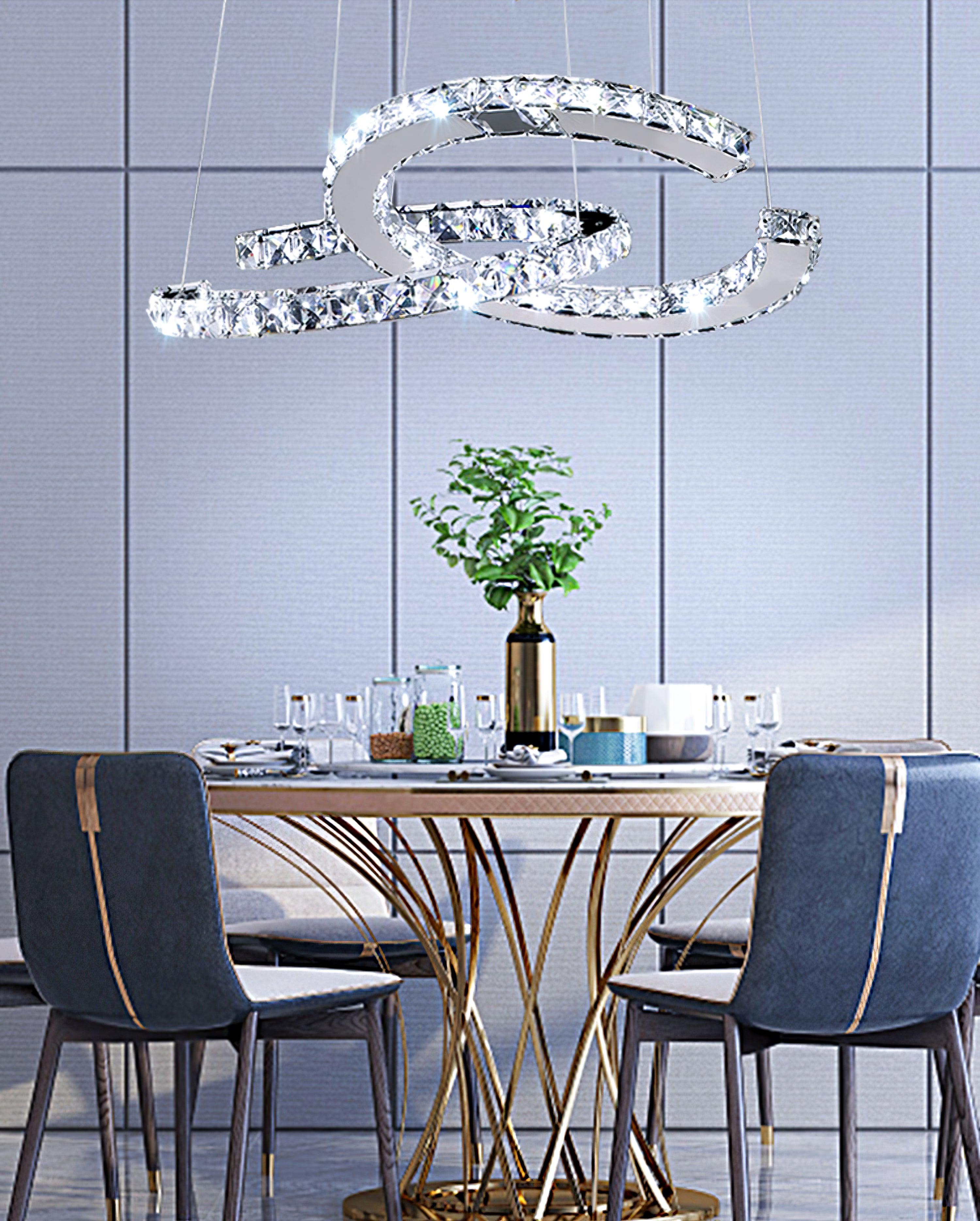 WOW Modern Crystal Double C Chandelier