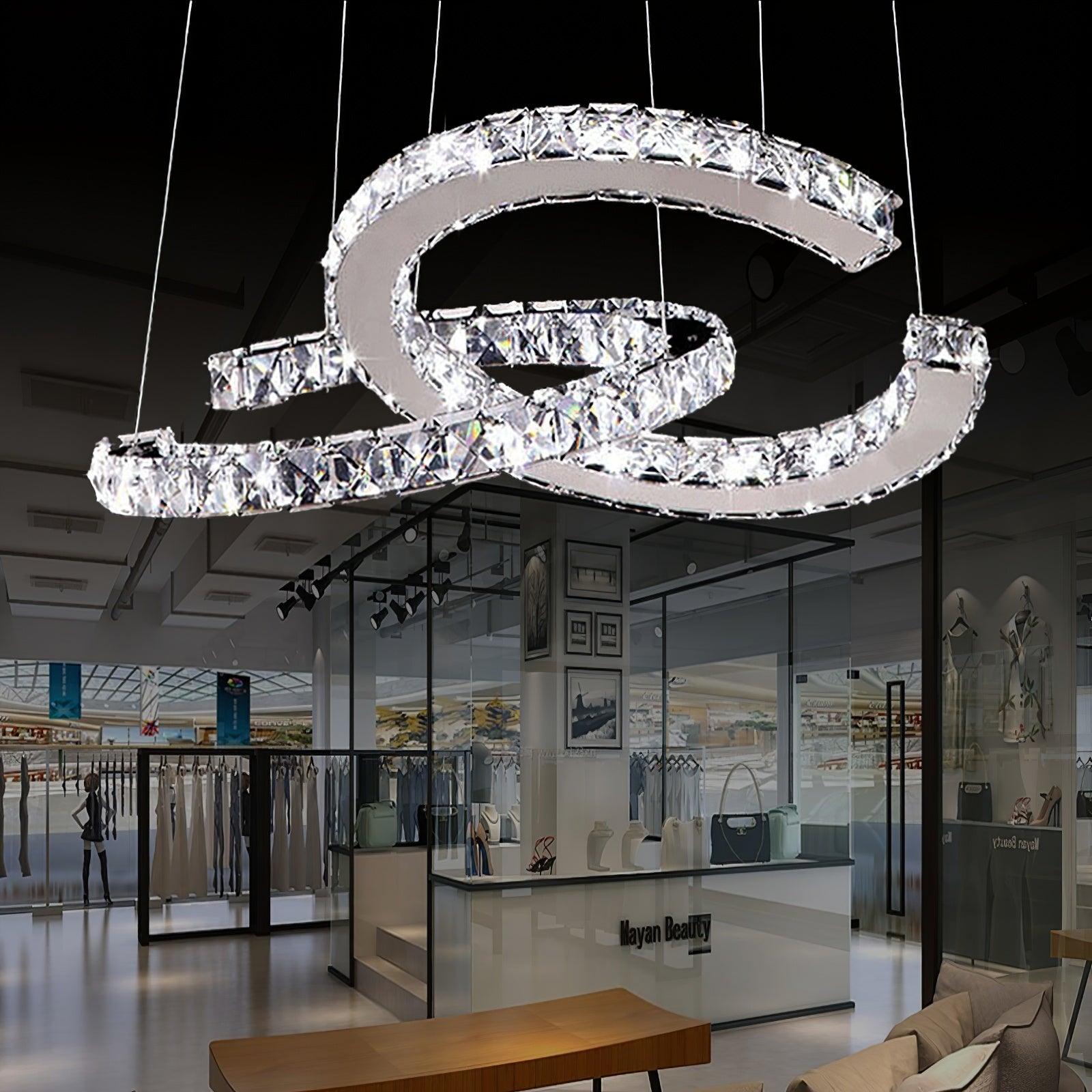 WOW Modern Crystal Double C Chandelier