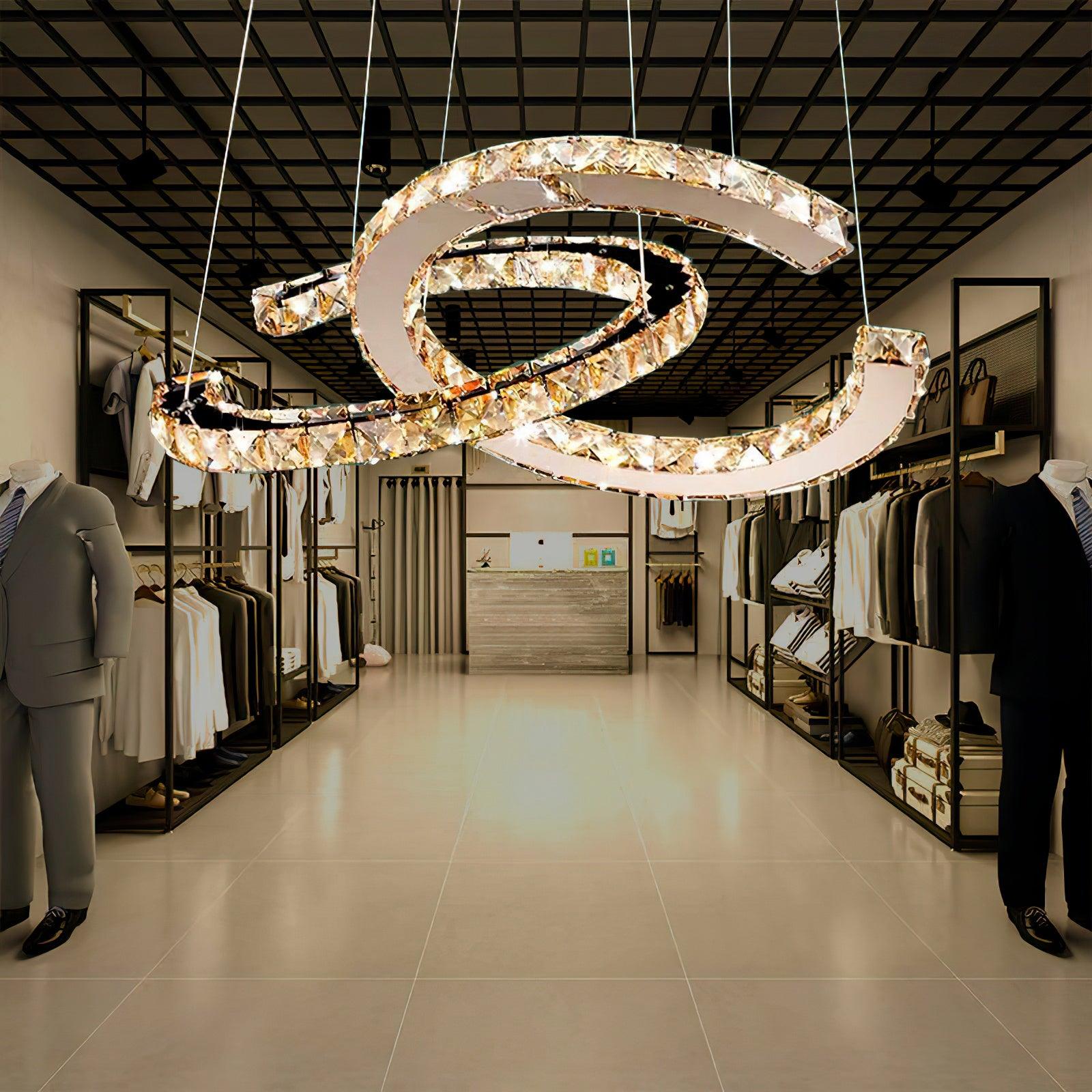 WOW Modern Crystal Double C Chandelier