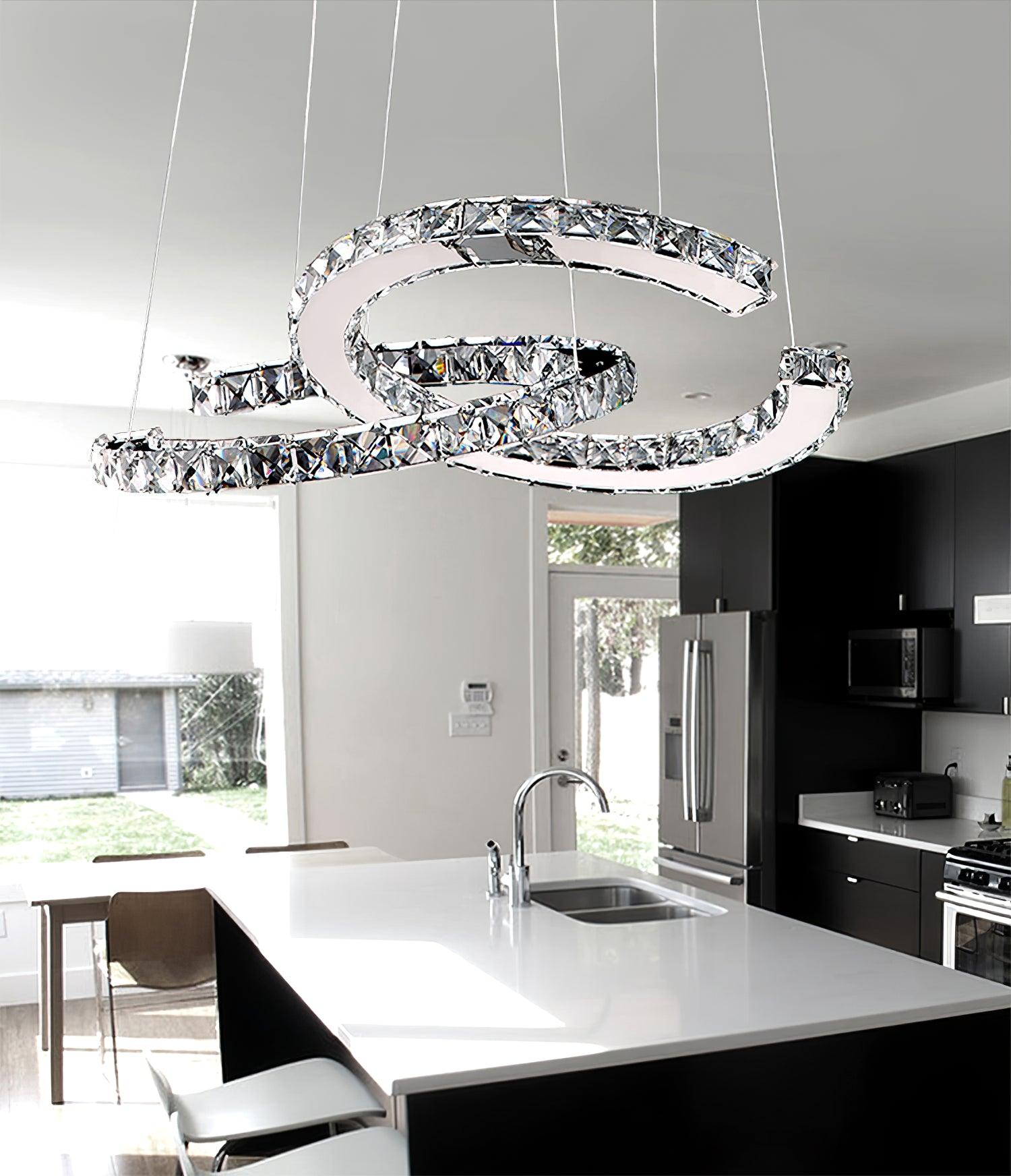 WOW Modern Crystal Double C Chandelier