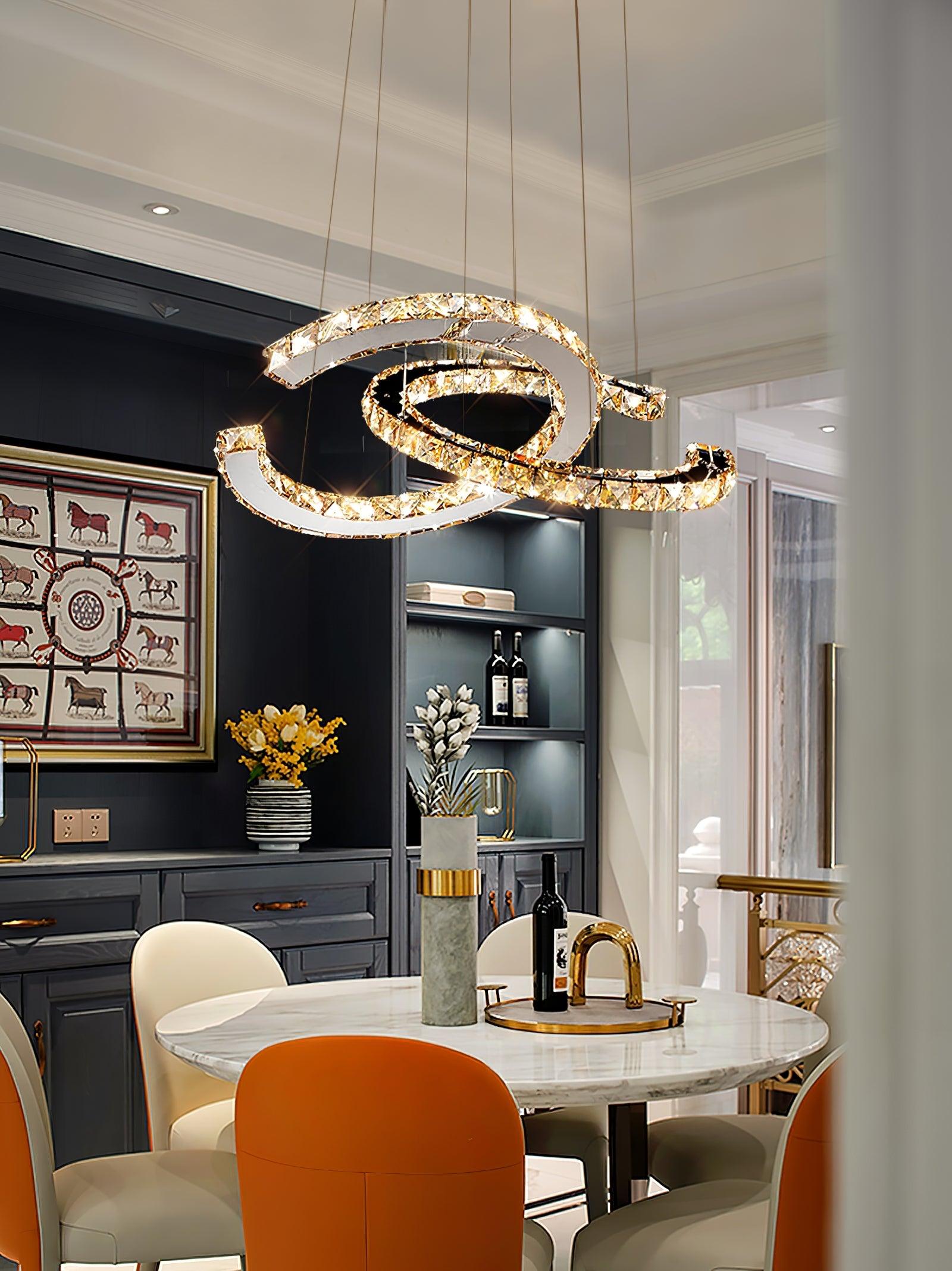 WOW Modern Crystal Double C Chandelier