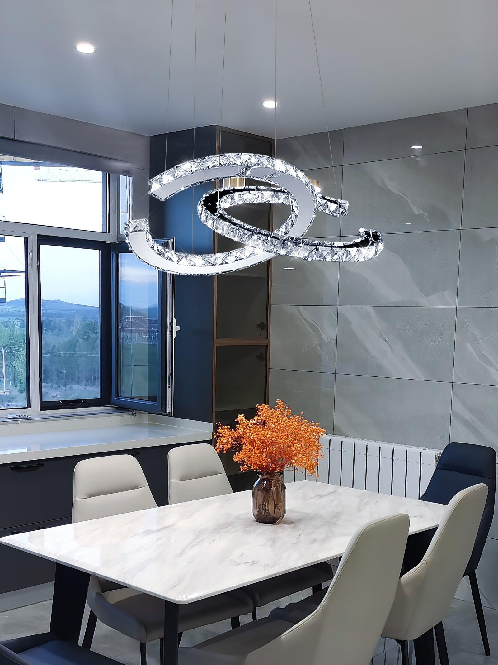 WOW Modern Crystal Double C Chandelier