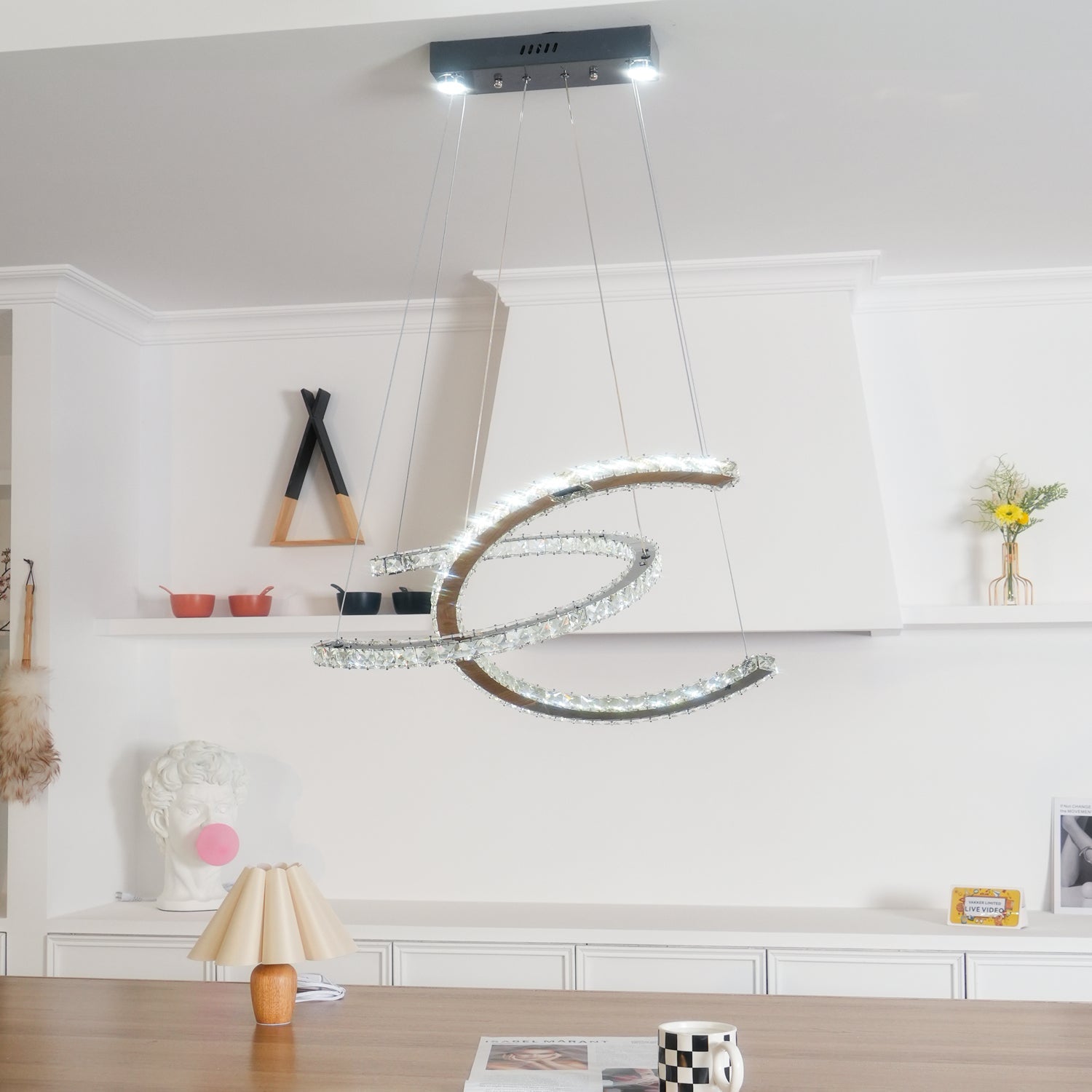 WOW Modern Crystal Double C Chandelier