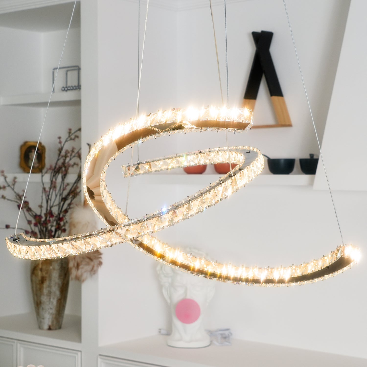WOW Modern Crystal Double C Chandelier