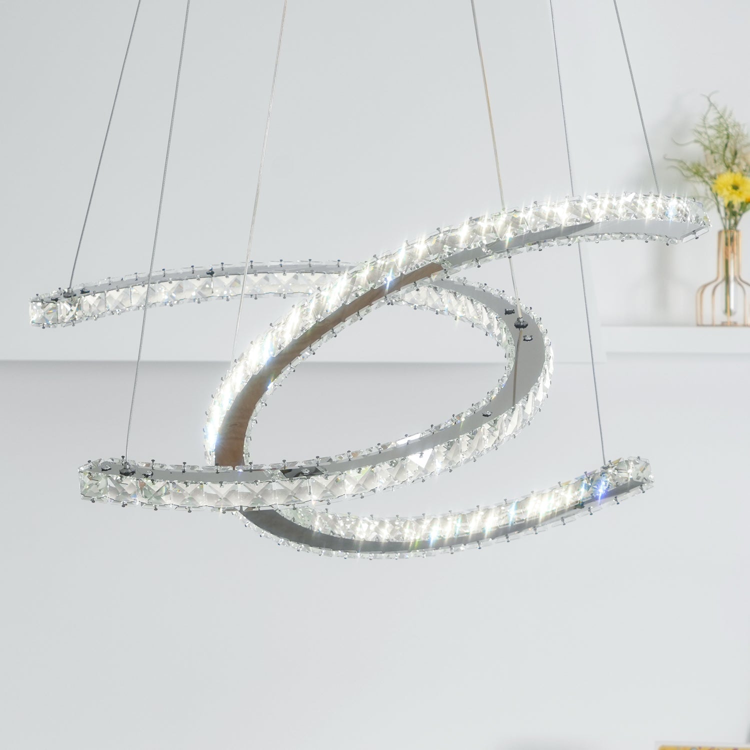 WOW Modern Crystal Double C Chandelier