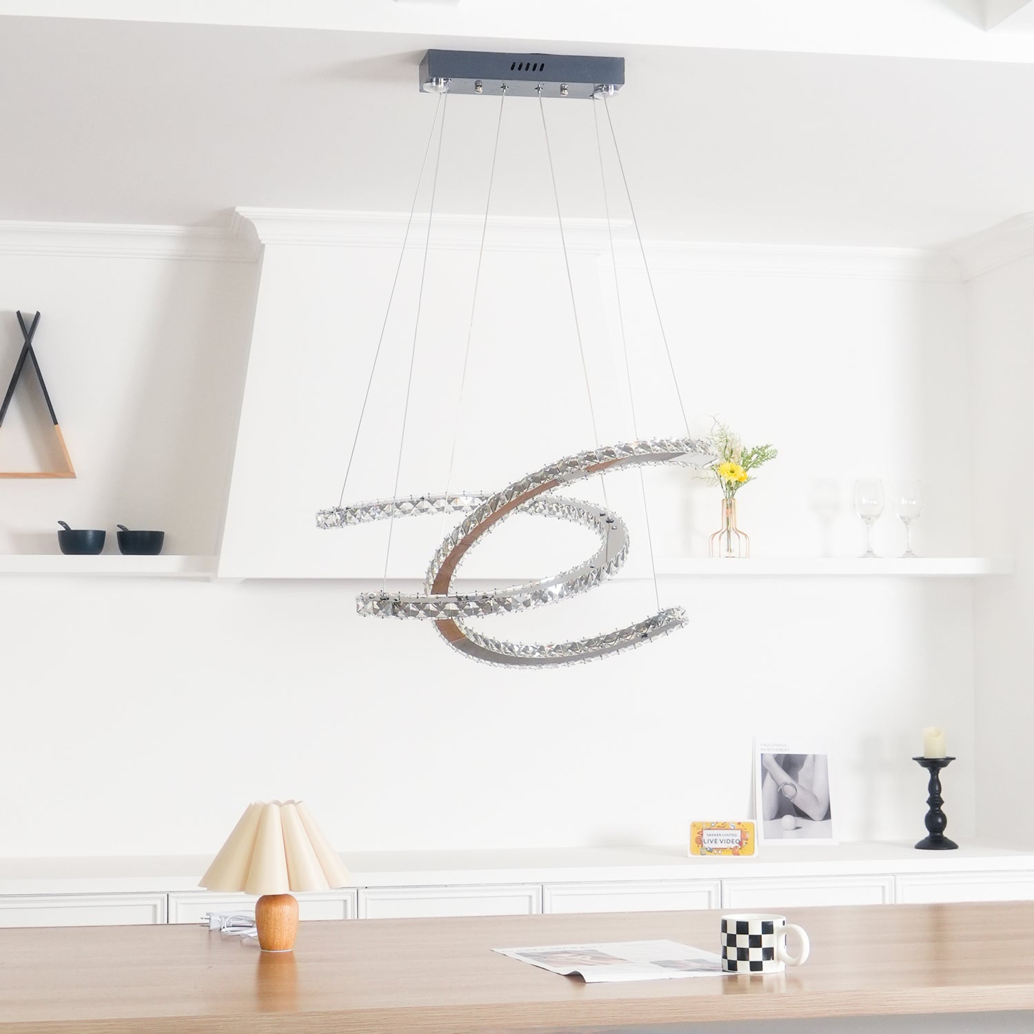 WOW Modern Crystal Double C Chandelier