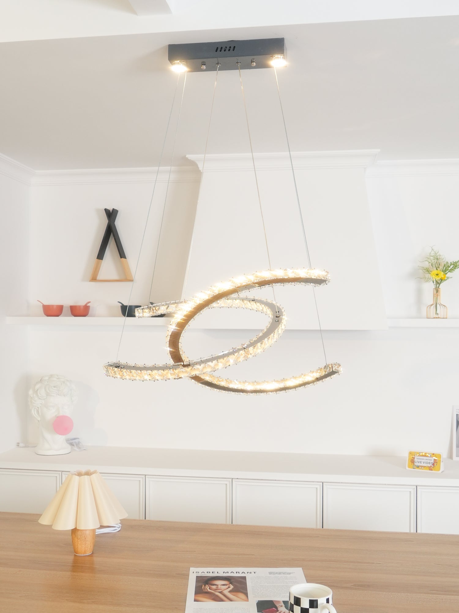 WOW Modern Crystal Double C Chandelier