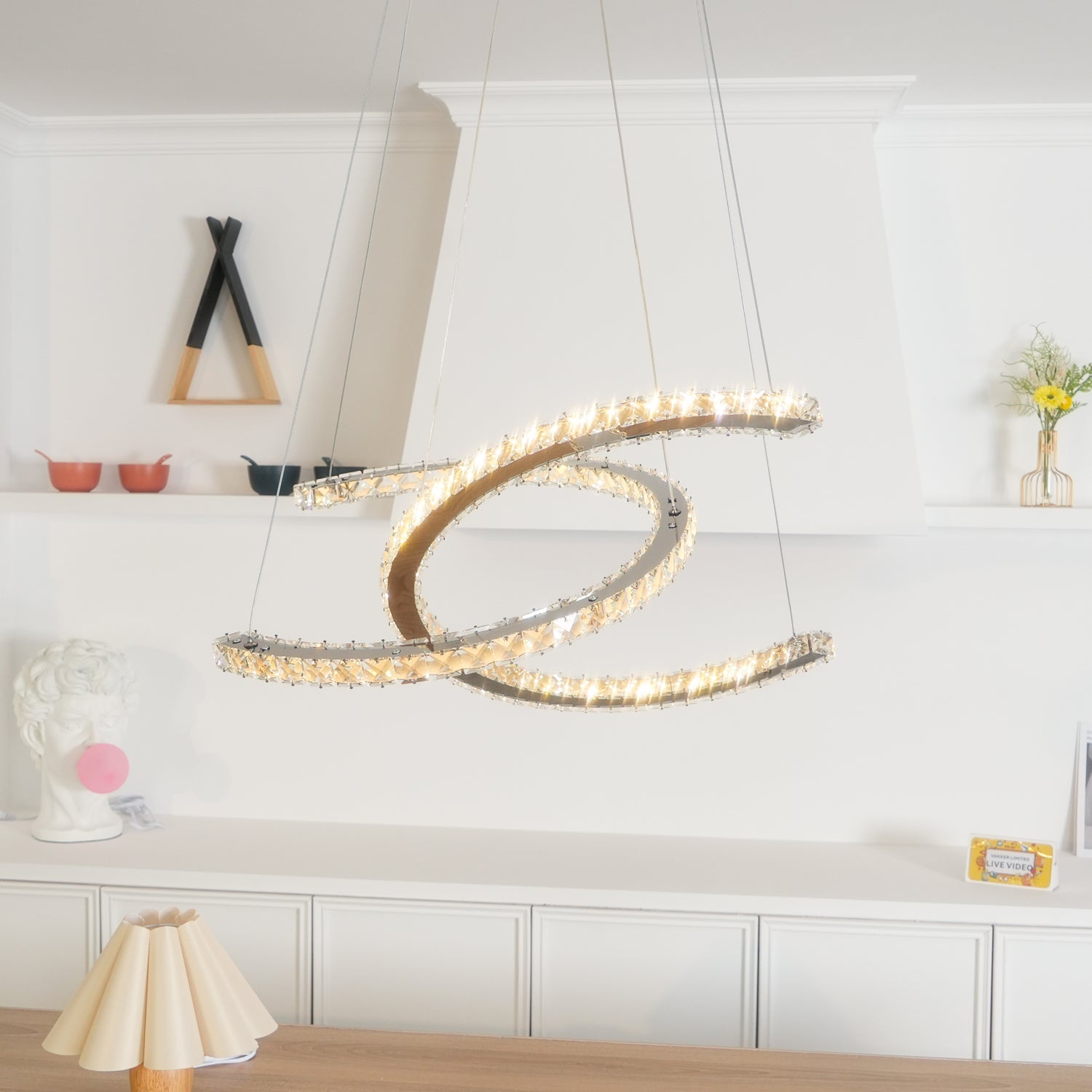 WOW Modern Crystal Double C Chandelier