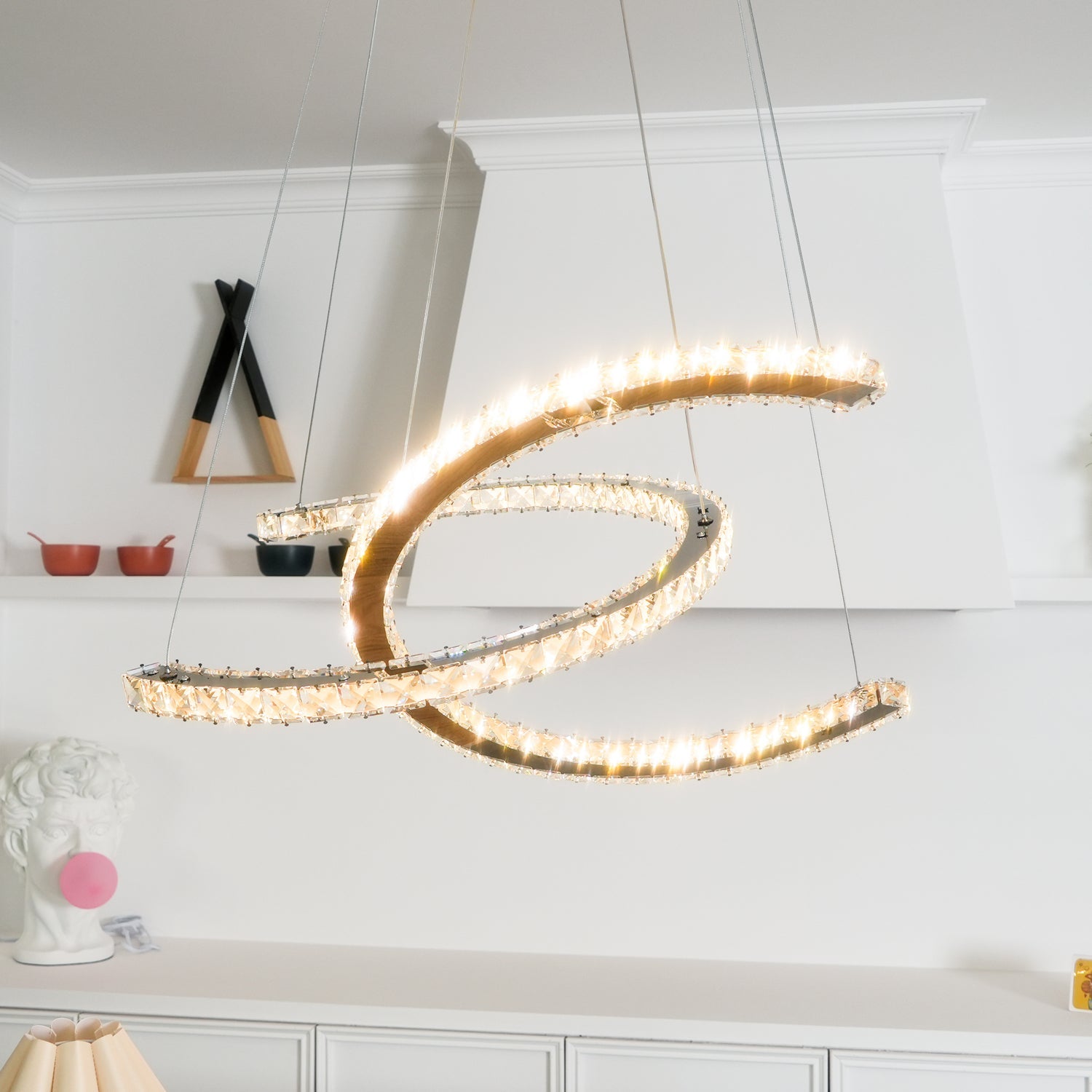 WOW Modern Crystal Double C Chandelier