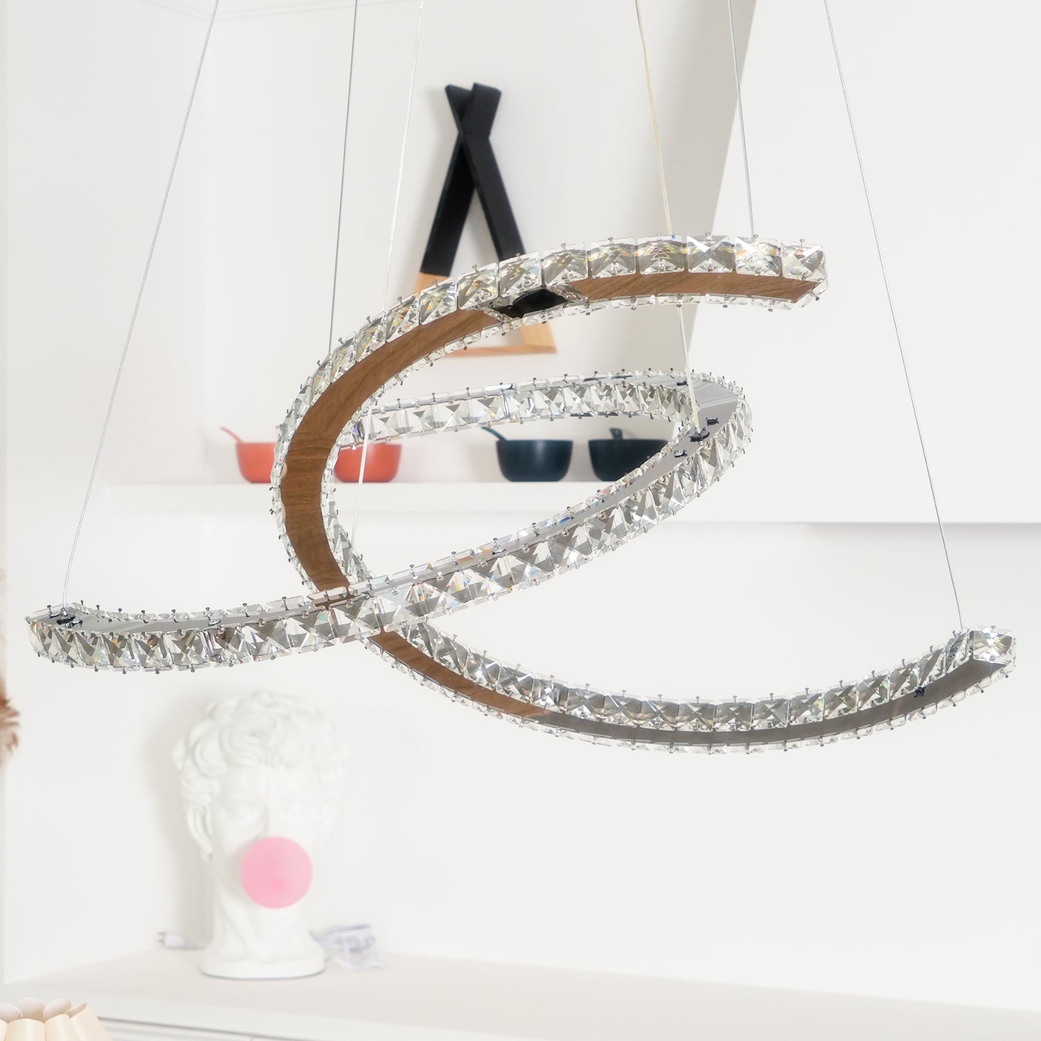 WOW Modern Crystal Double C Chandelier
