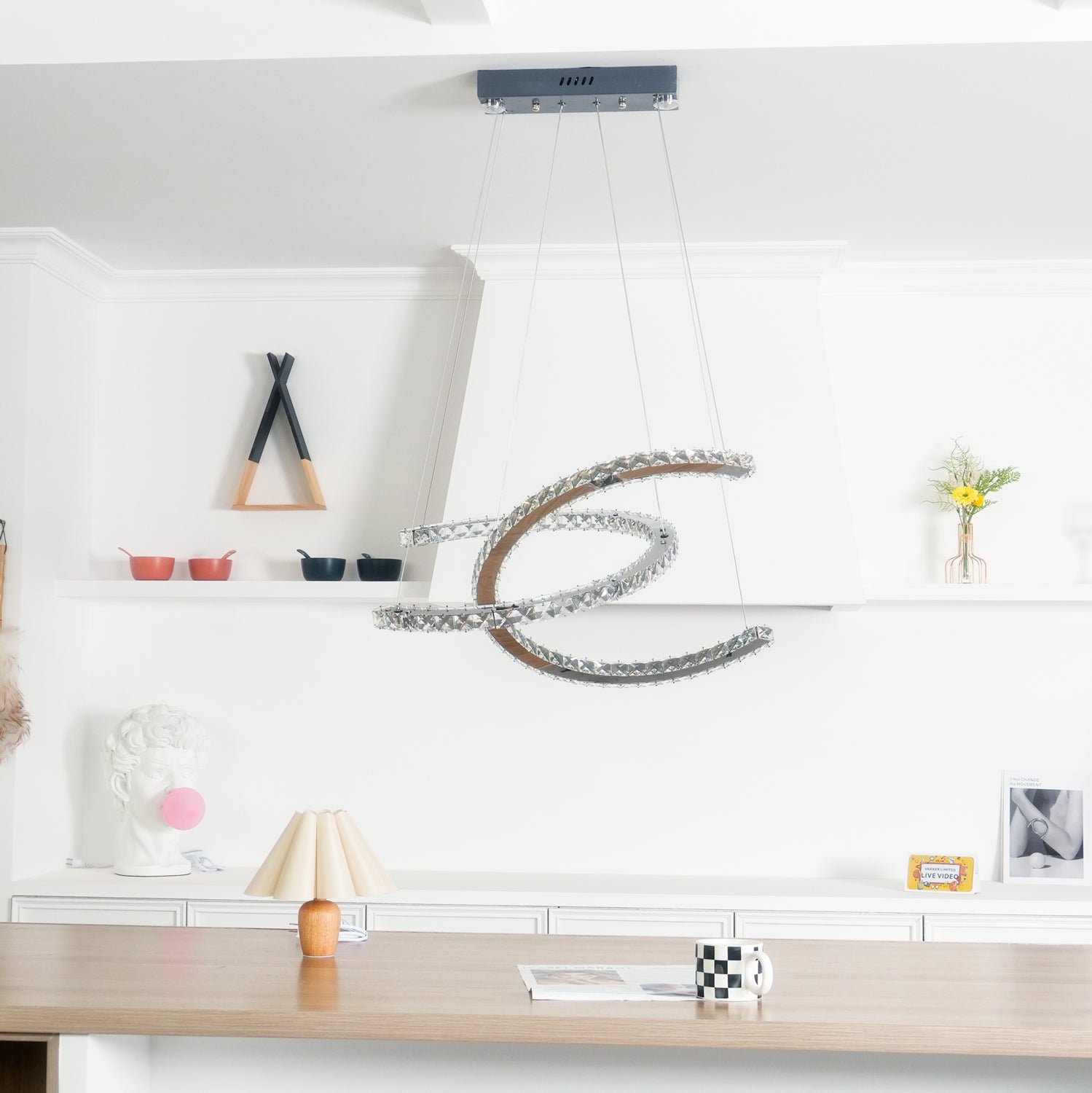 WOW Modern Crystal Double C Chandelier