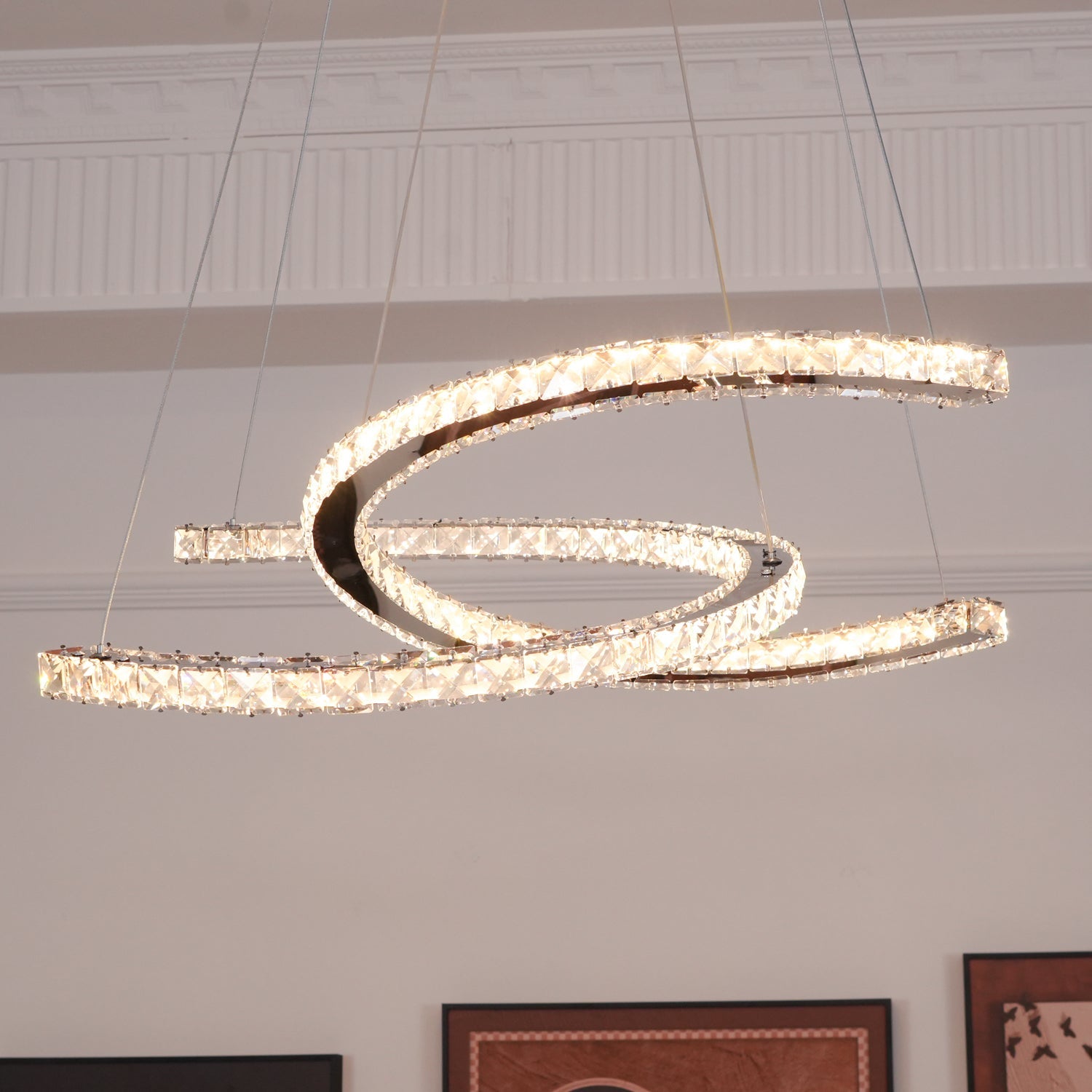 WOW Modern Crystal Double C Chandelier