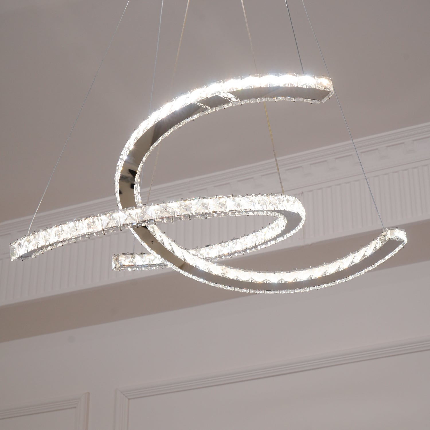 WOW Modern Crystal Double C Chandelier