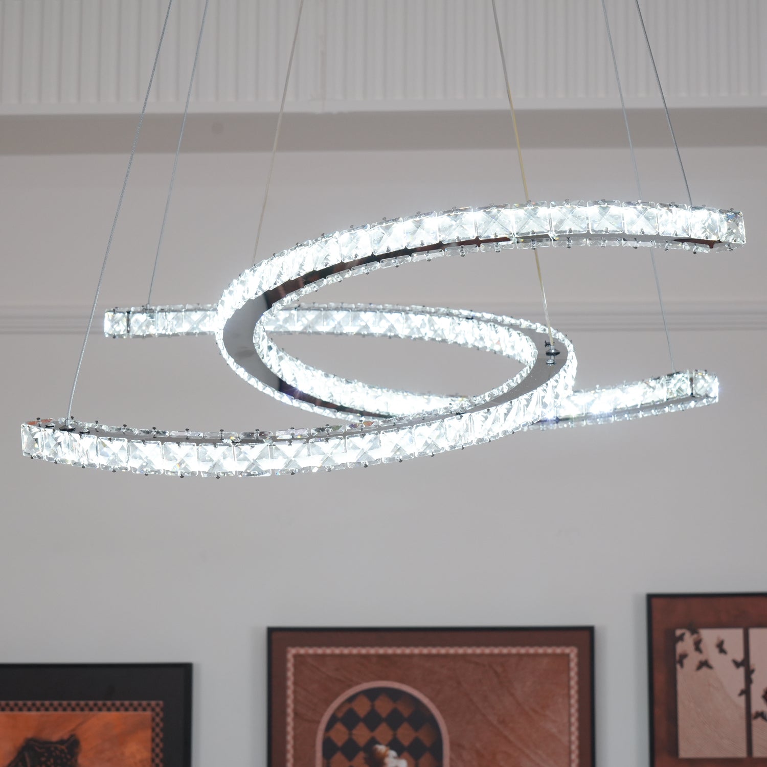 WOW Modern Crystal Double C Chandelier