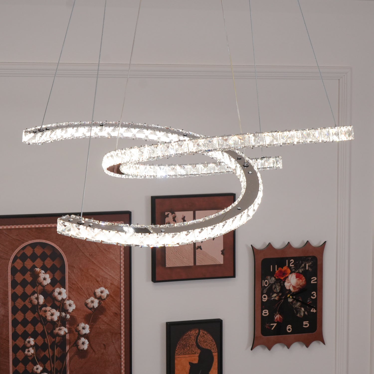 WOW Modern Crystal Double C Chandelier