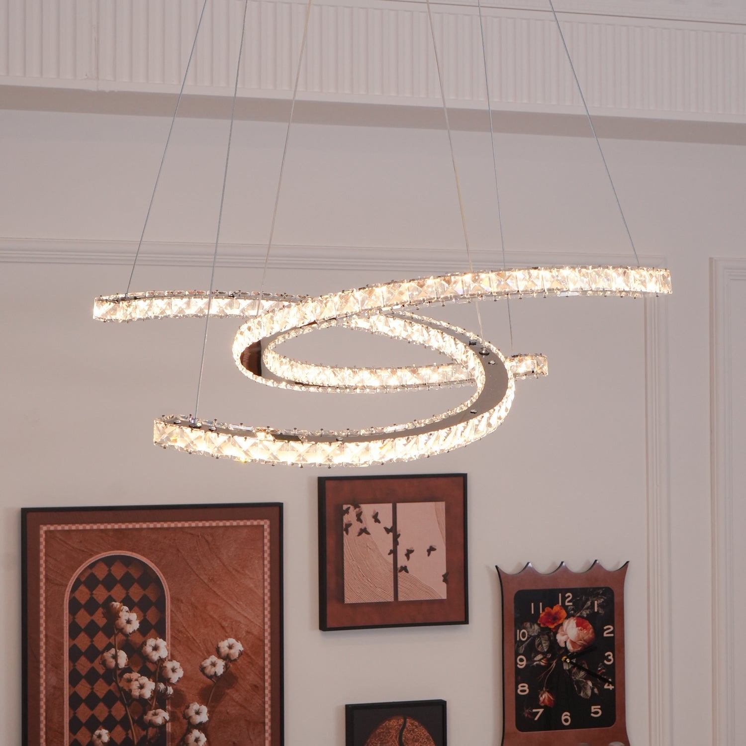 WOW Modern Crystal Double C Chandelier