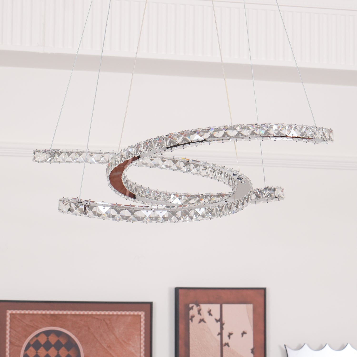 WOW Modern Crystal Double C Chandelier