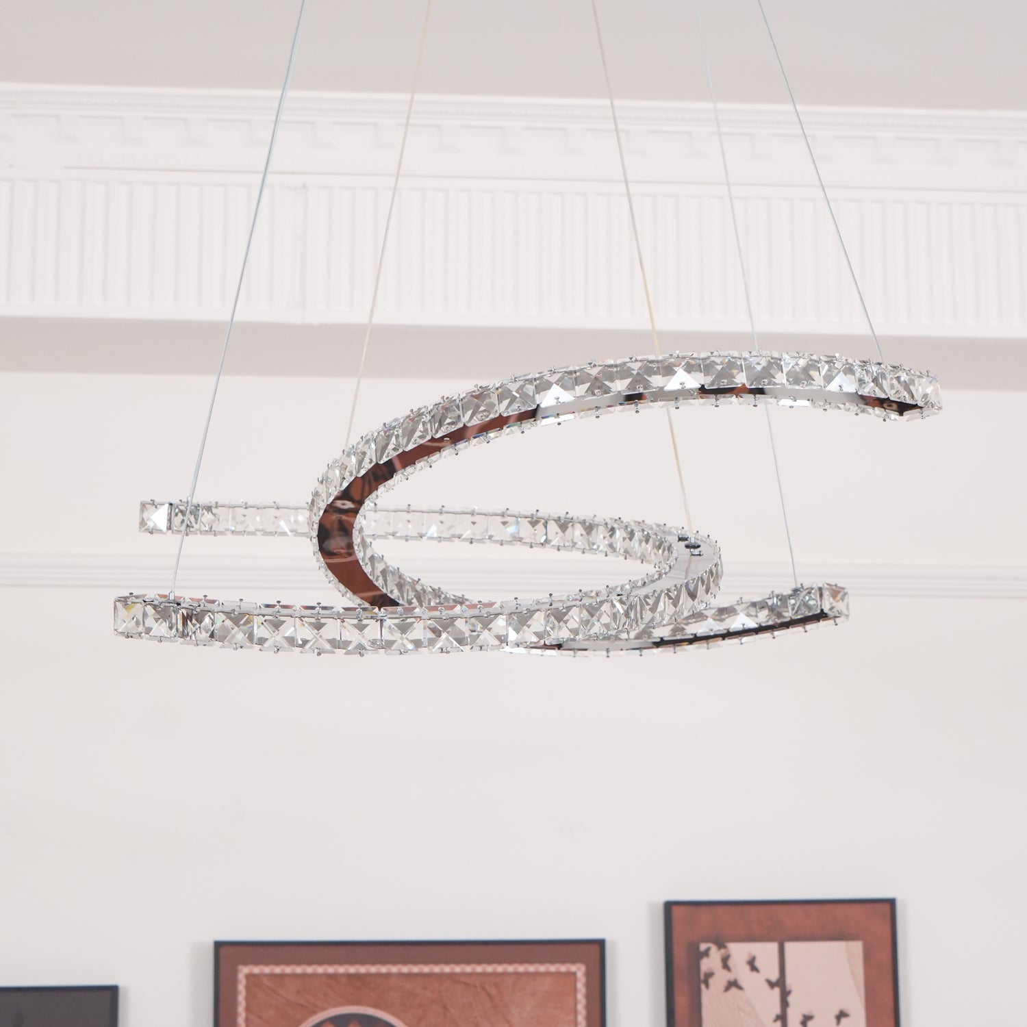 WOW Modern Crystal Double C Chandelier