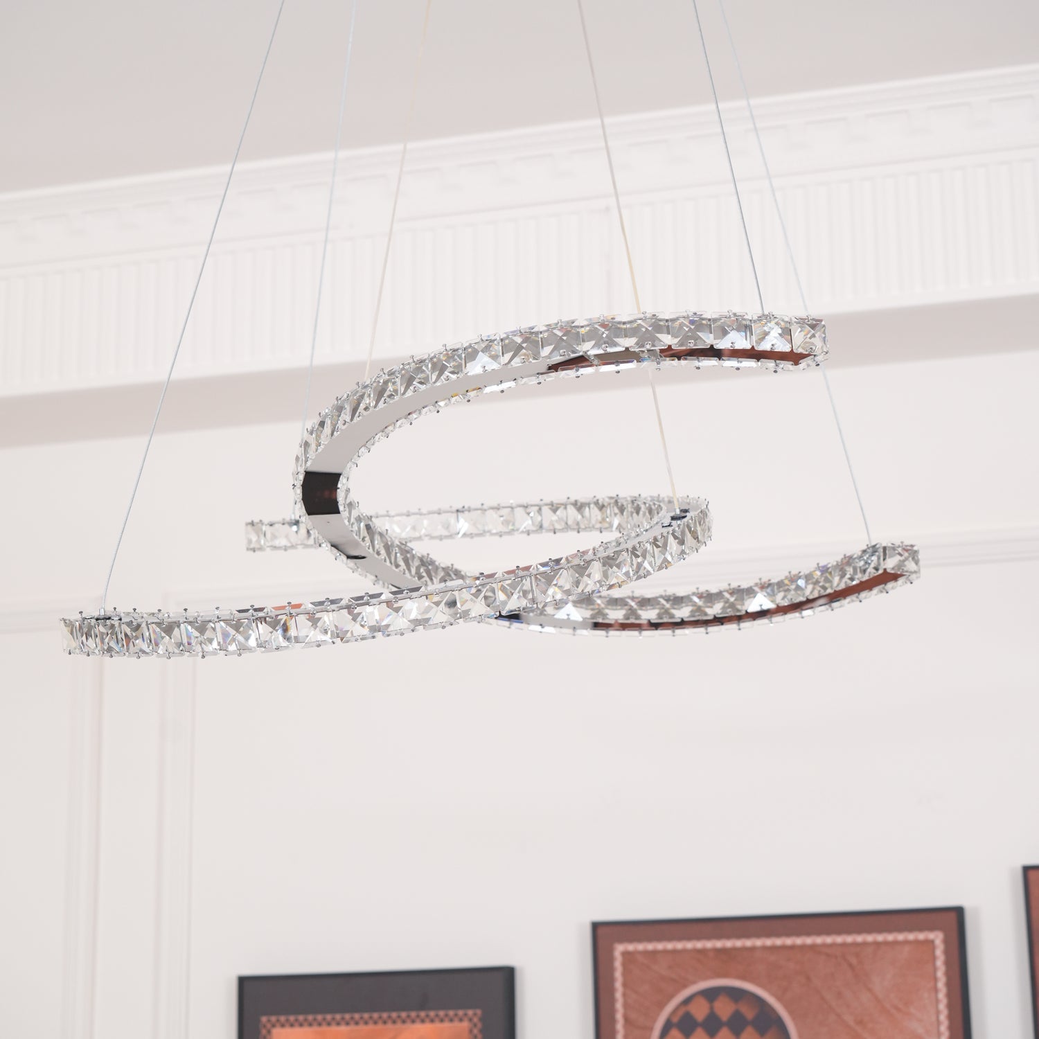 WOW Modern Crystal Double C Chandelier