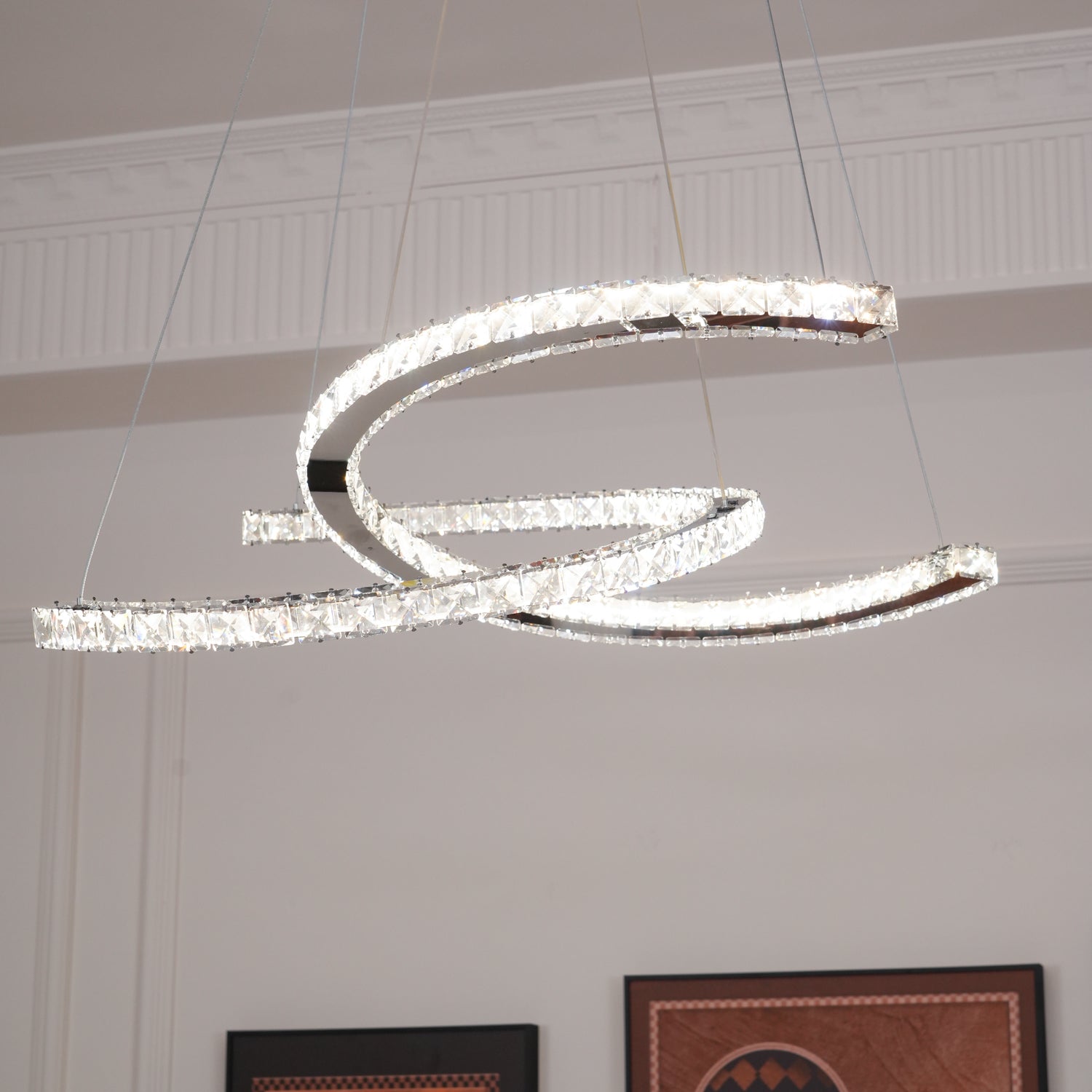 WOW Modern Crystal Double C Chandelier