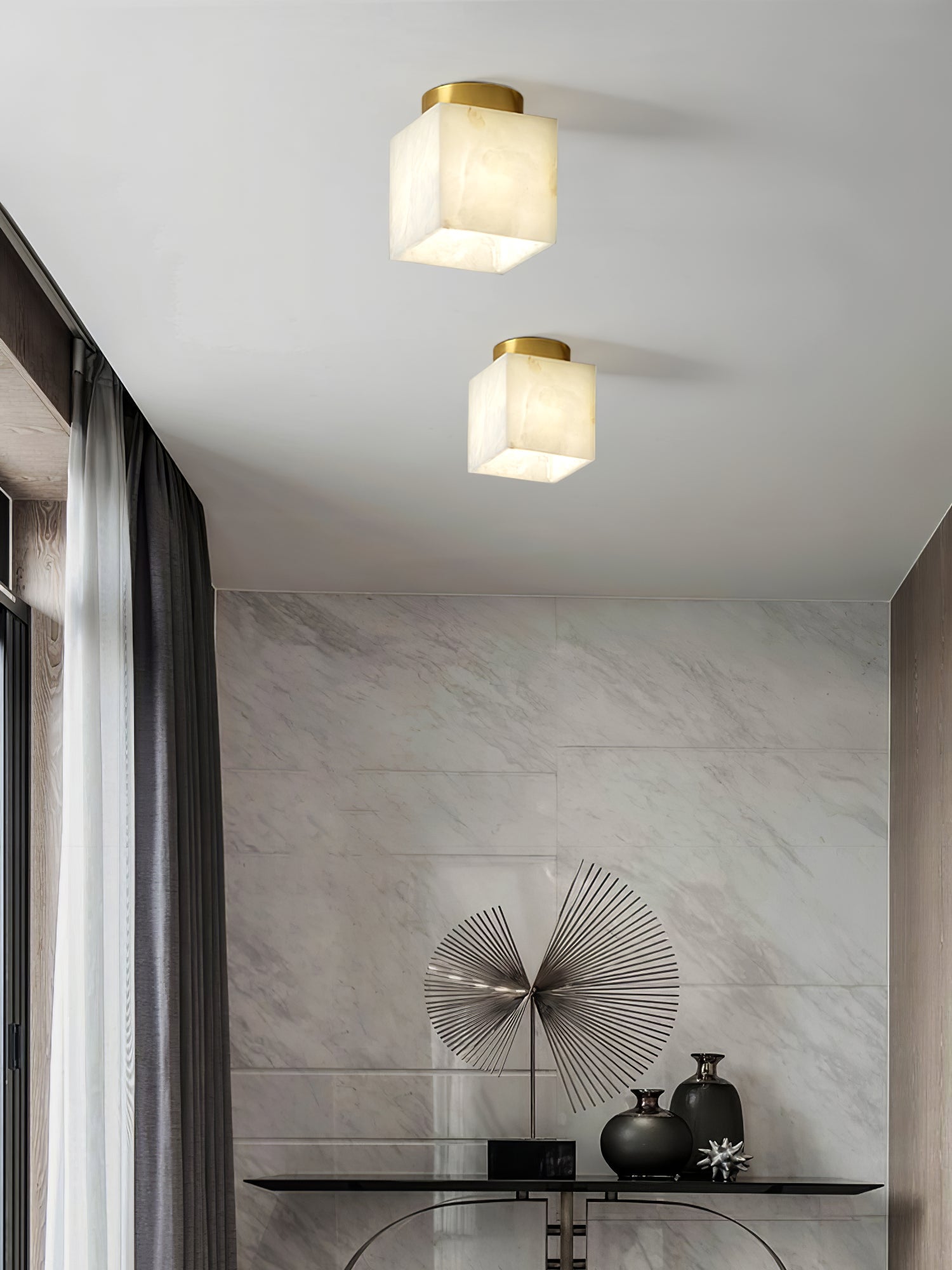 WOW Moon Alabaster Ceiling Light