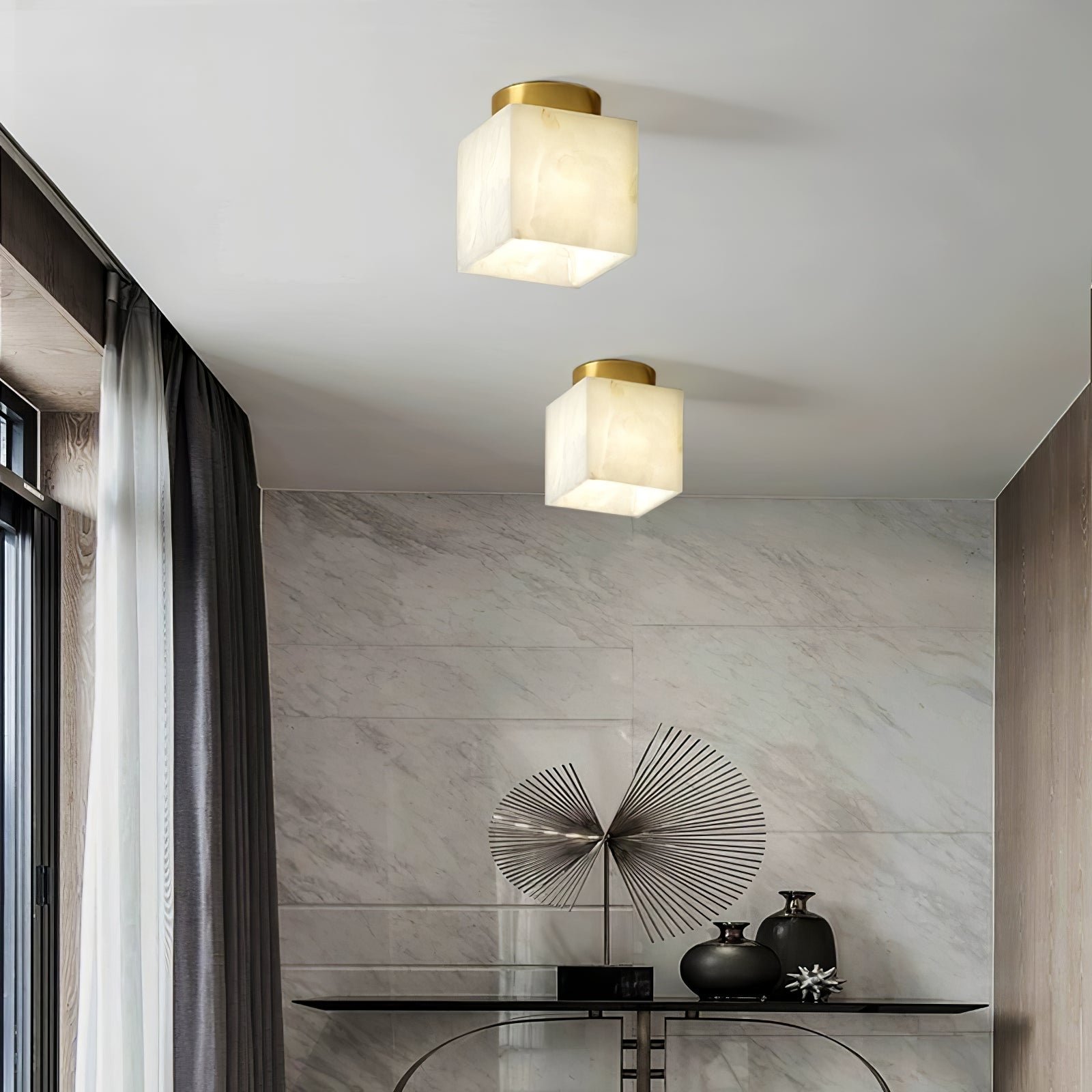 WOW Moon Alabaster Ceiling Light
