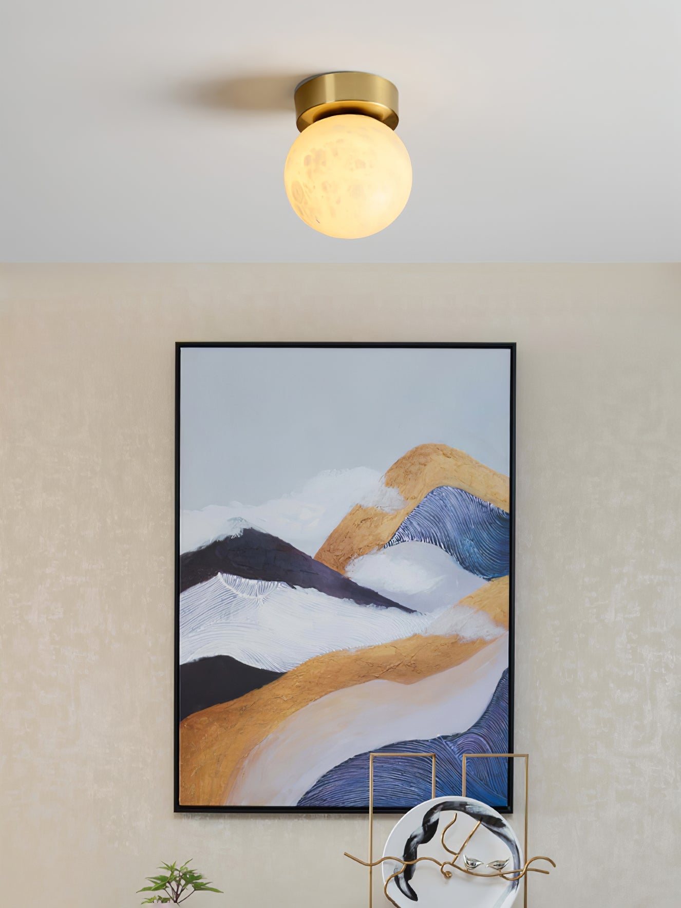 WOW Moon Alabaster Ceiling Light