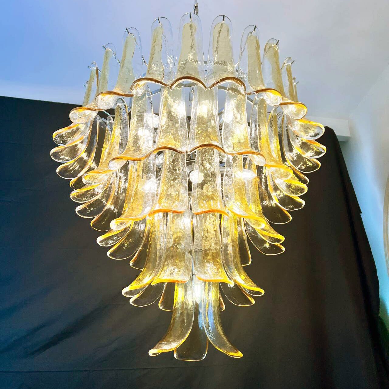 WOW Amber Murano Glass Petals Gorgeous Chandelier-Wow5325
