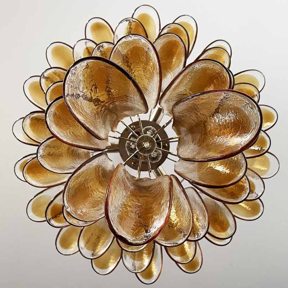 WOW Amber Murano Glass Petals Gorgeous Chandelier-Wow5325