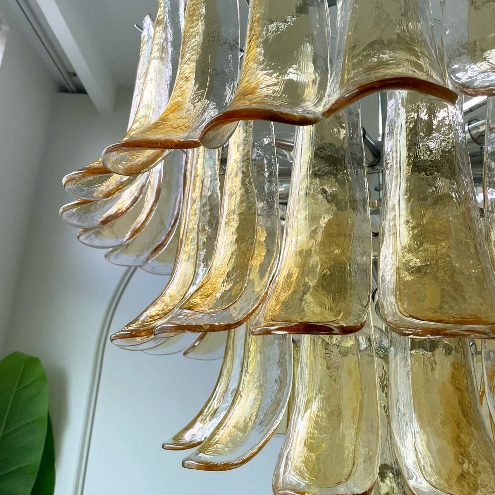 WOW Amber Murano Glass Petals Gorgeous Chandelier-Wow5325