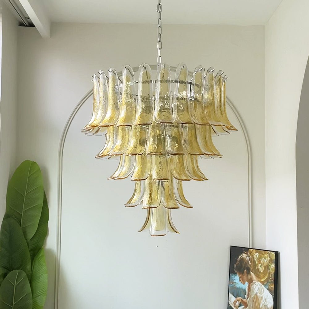 WOW Amber Murano Glass Petals Gorgeous Chandelier-Wow5325