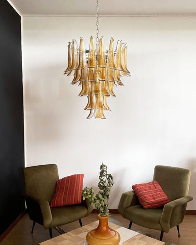 WOW Amber Murano Glass Petals Gorgeous Chandelier-Wow5325