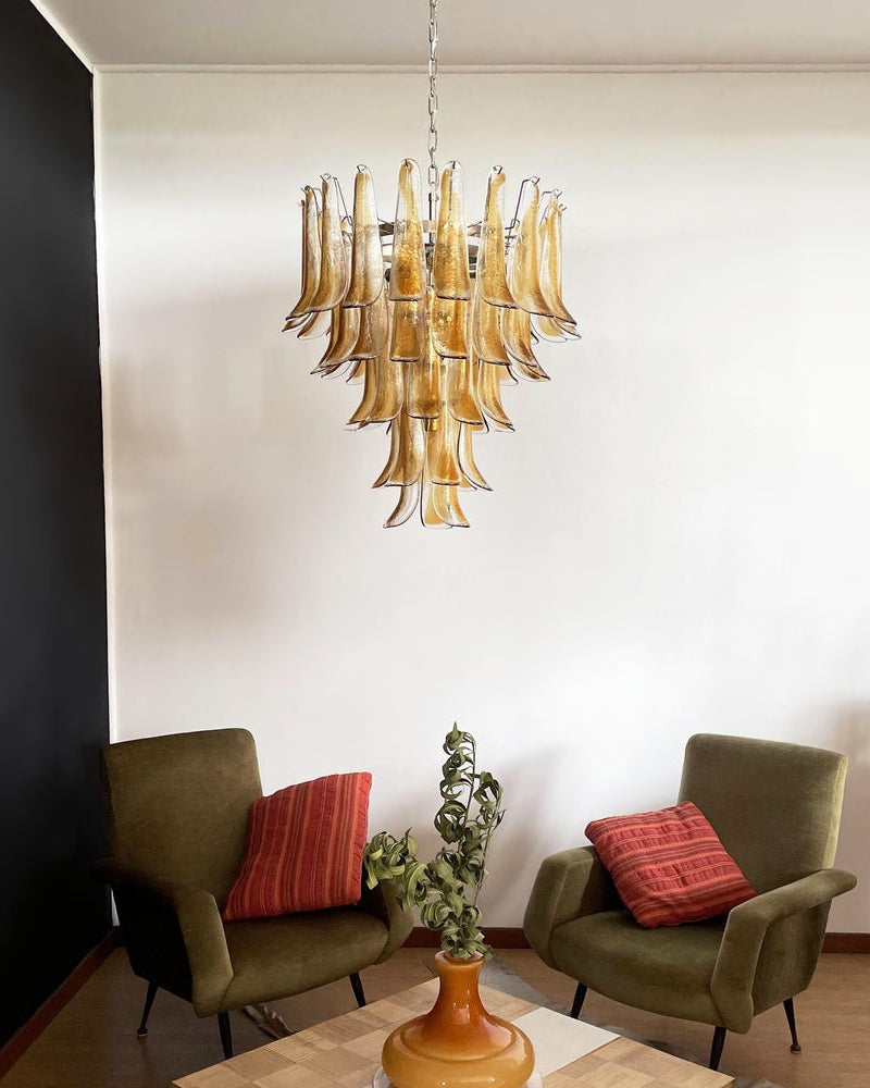 WOW Amber Murano Glass Petals Gorgeous Chandelier-Wow5325