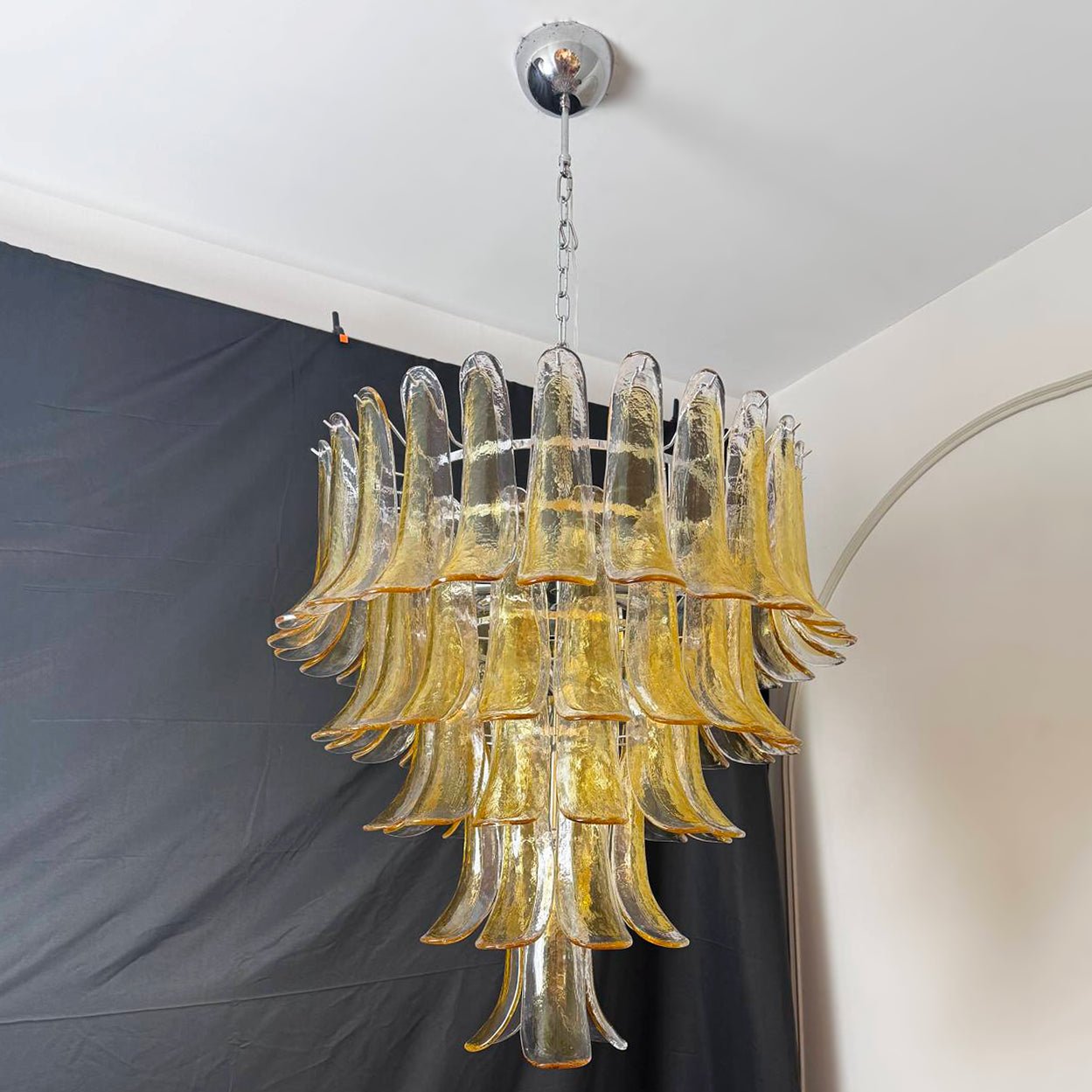 WOW Amber Murano Glass Petals Gorgeous Chandelier-Wow5325