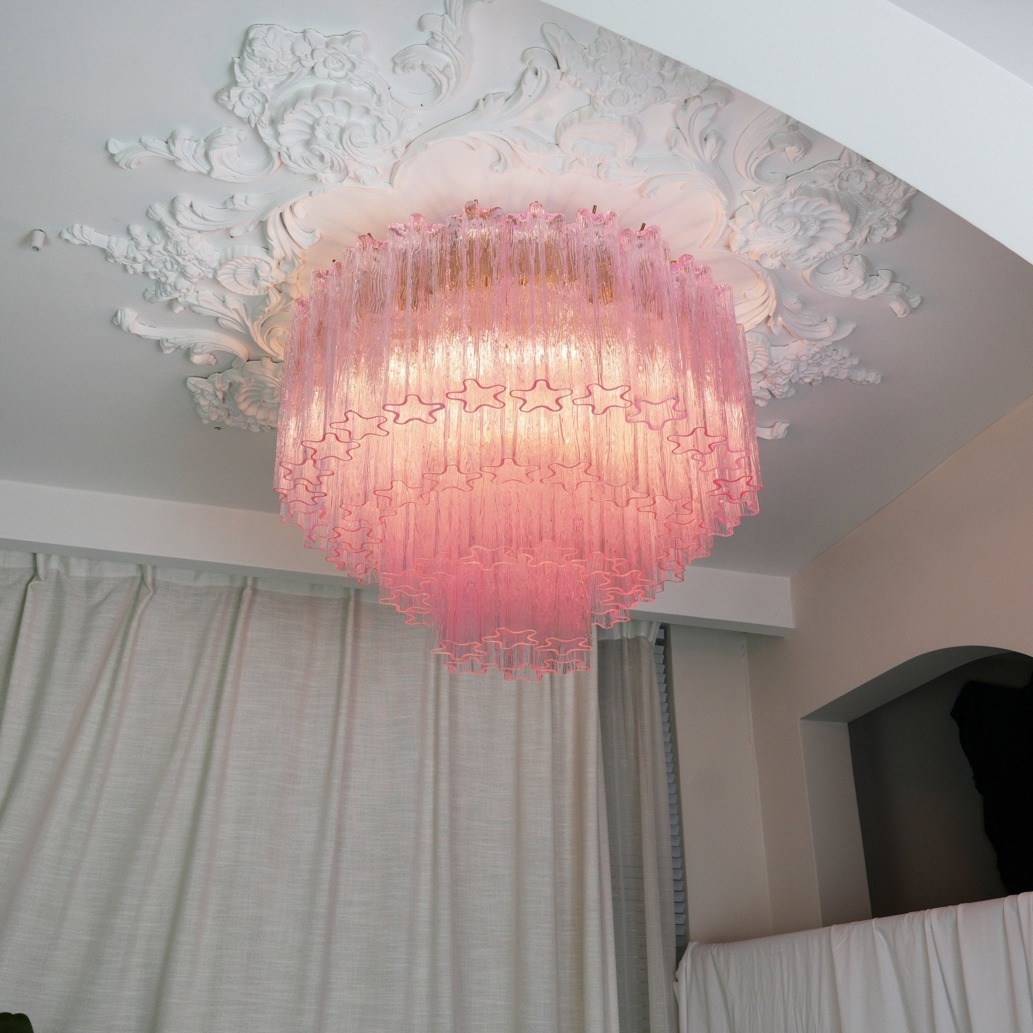 WOW Murano Pink Glass Ceiling Light