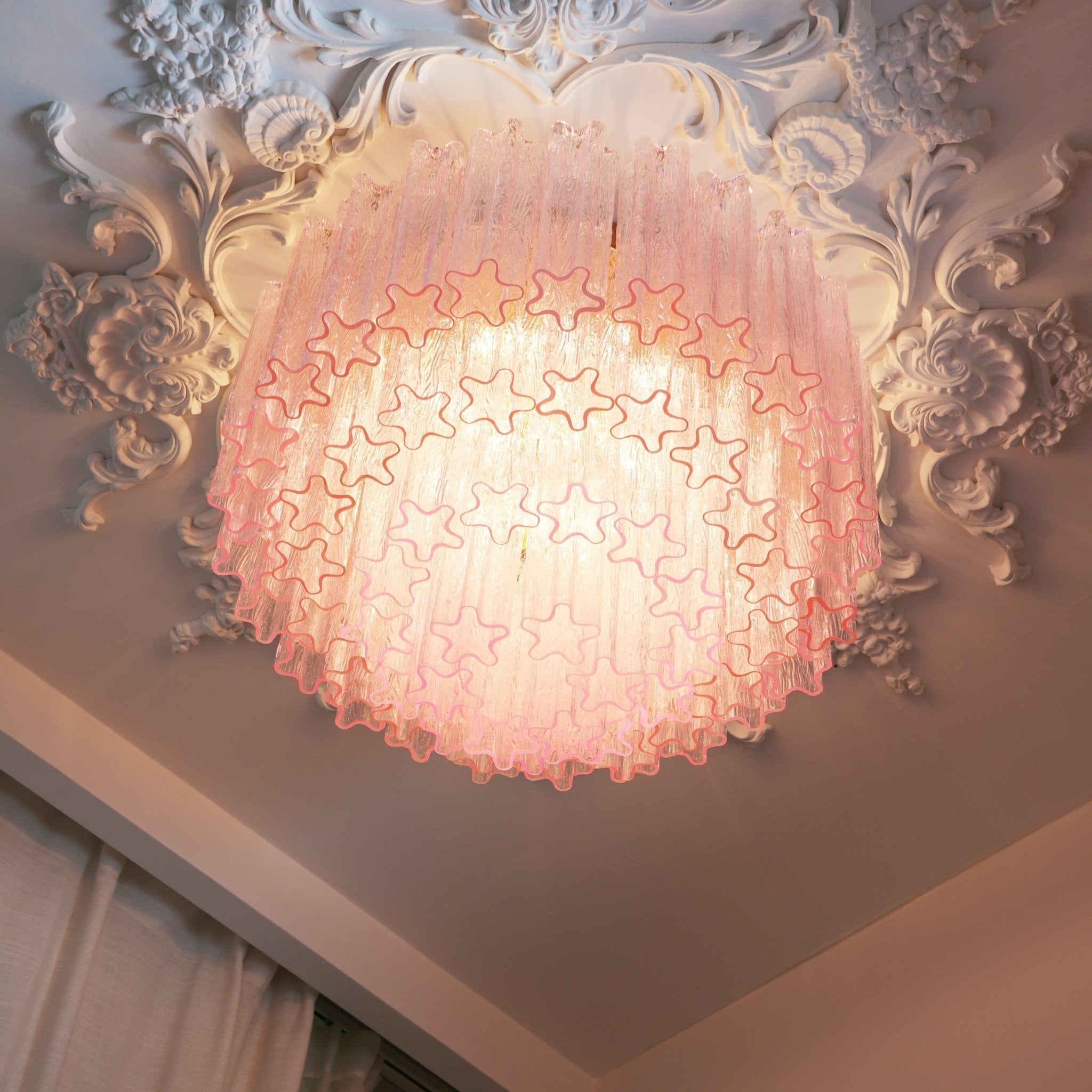 WOW Murano Pink Glass Ceiling Light