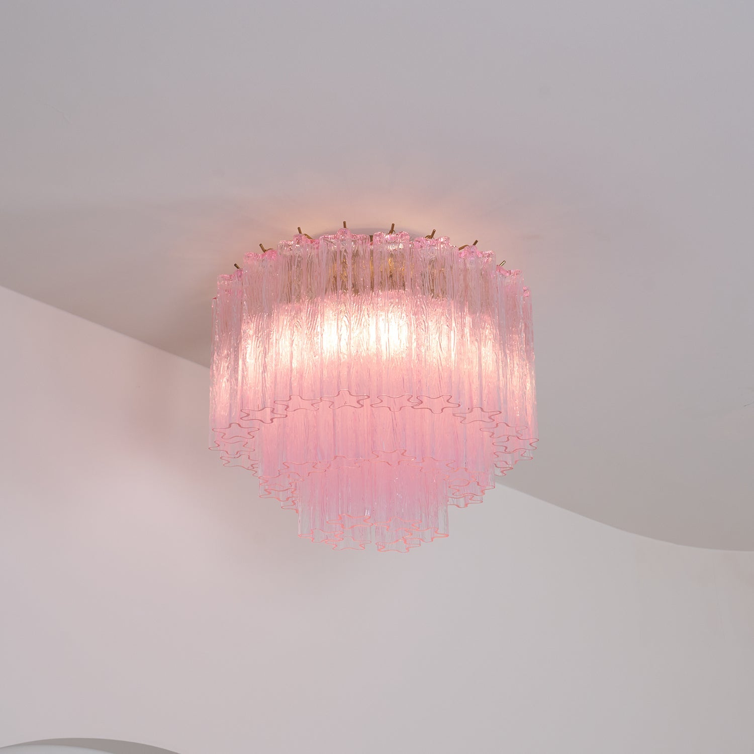 WOW Murano Pink Glass Ceiling Light