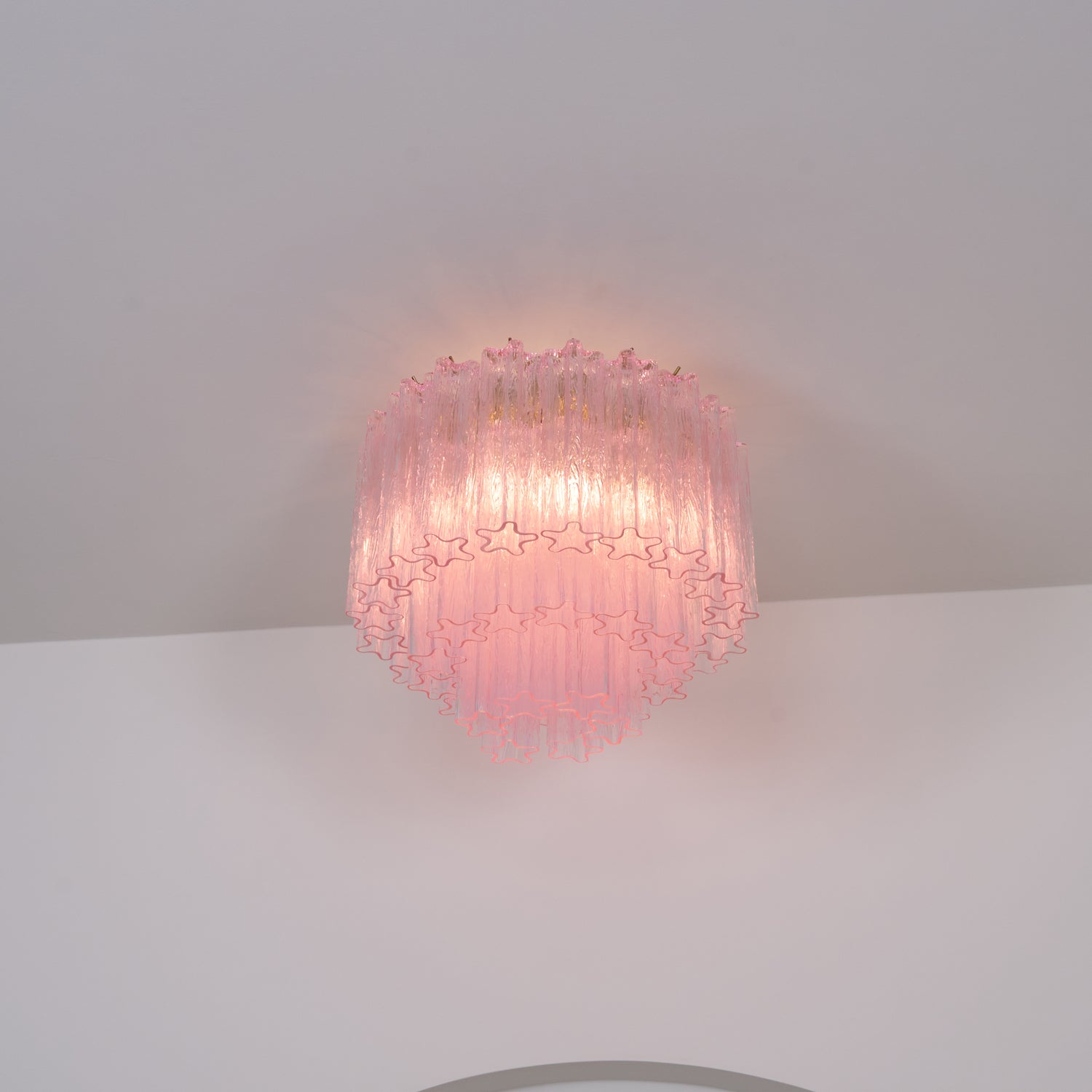 WOW Murano Pink Glass Ceiling Light