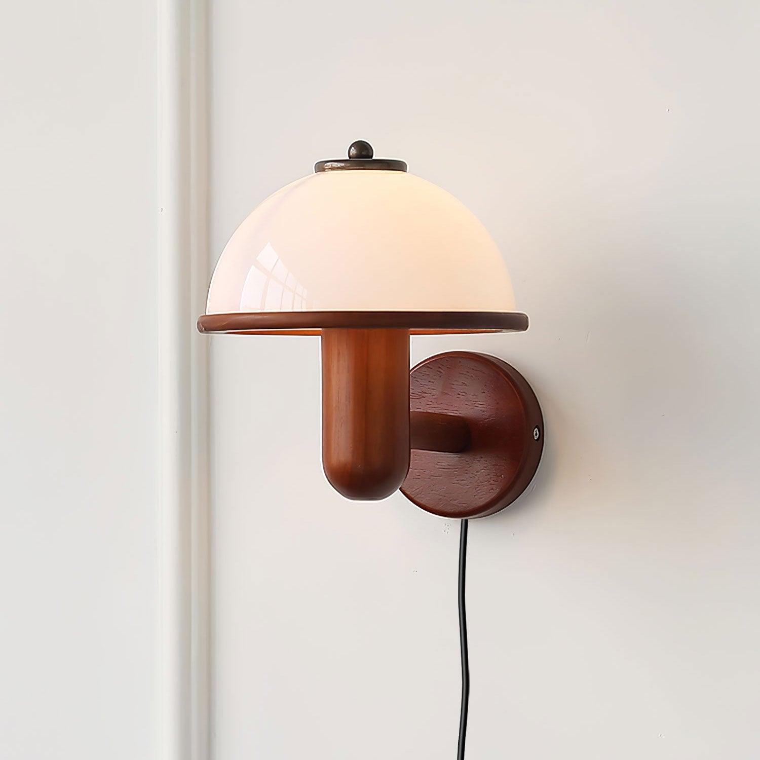 WOW Mushroom Wood Wall Lamp