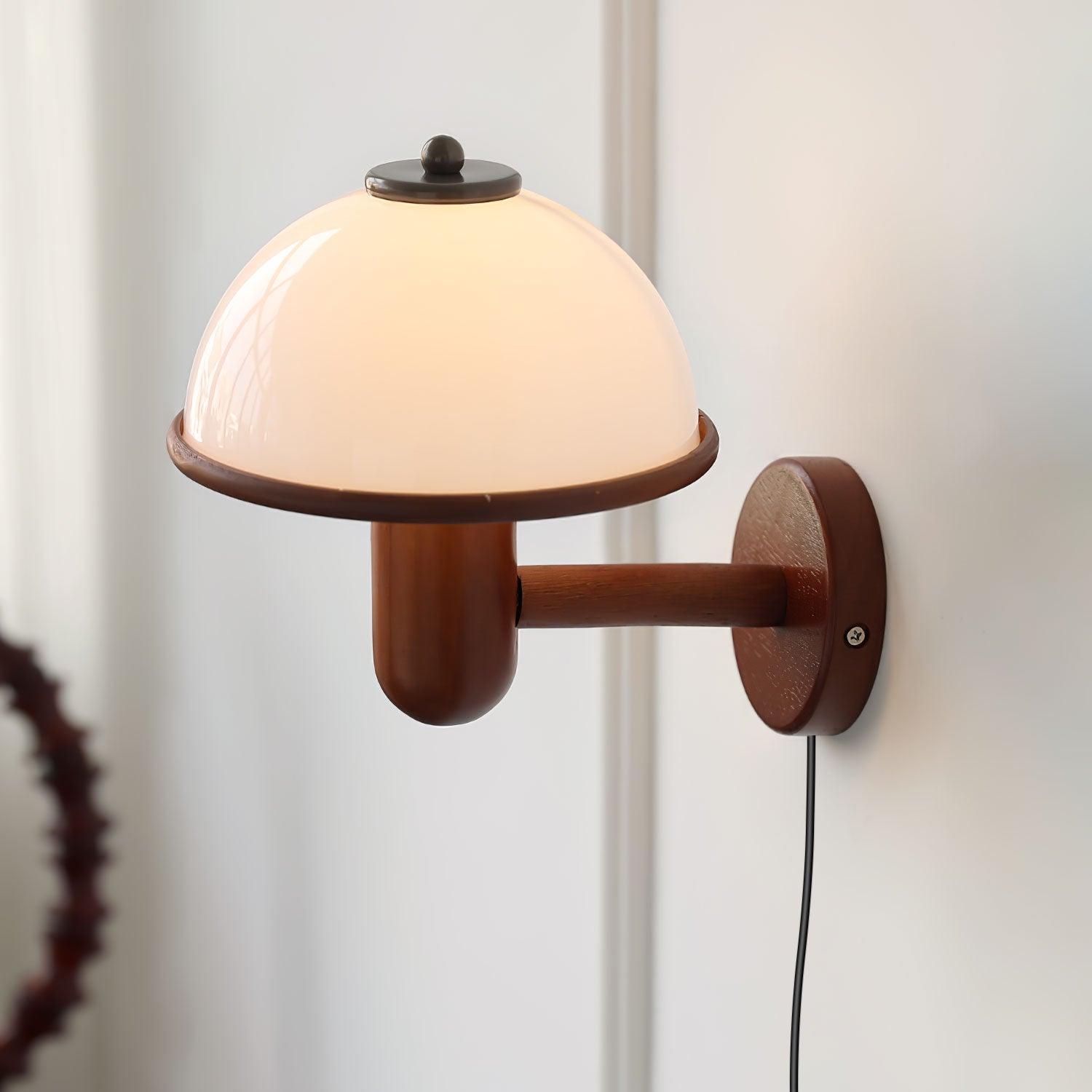 WOW Mushroom Wood Wall Lamp