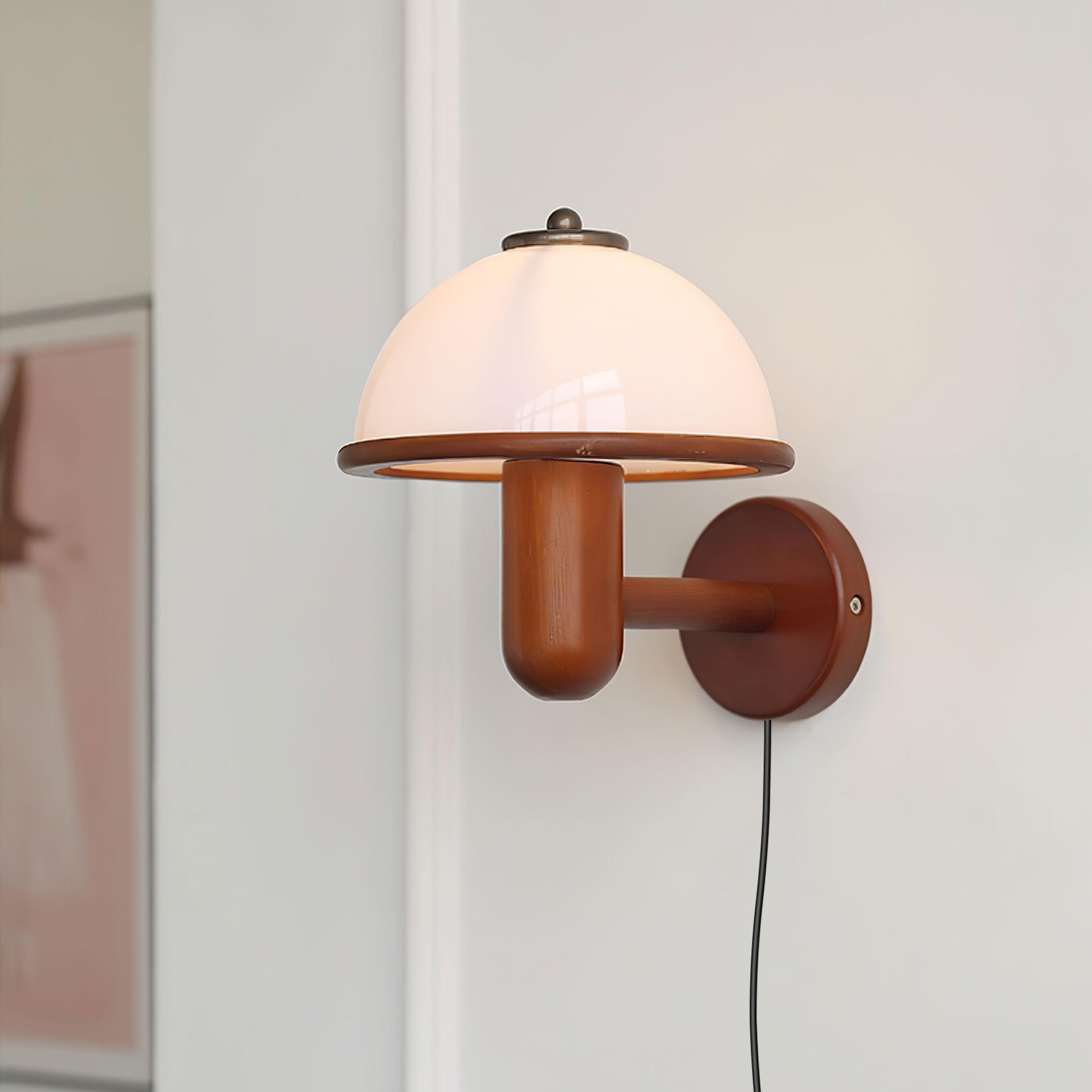 WOW Mushroom Wood Wall Lamp