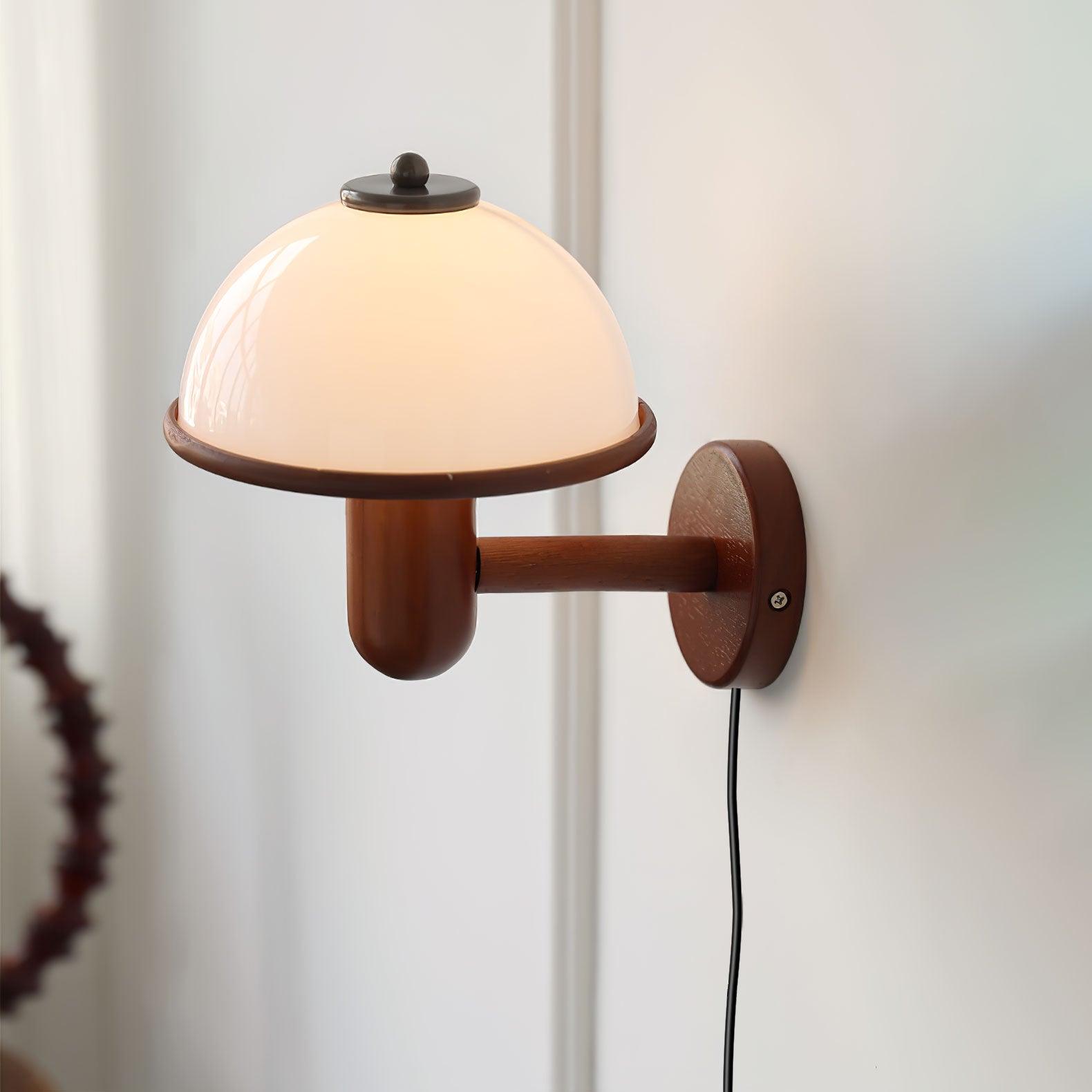 WOW Mushroom Wood Wall Lamp