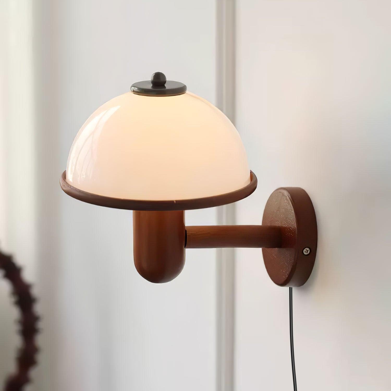 WOW Mushroom Wood Wall Lamp
