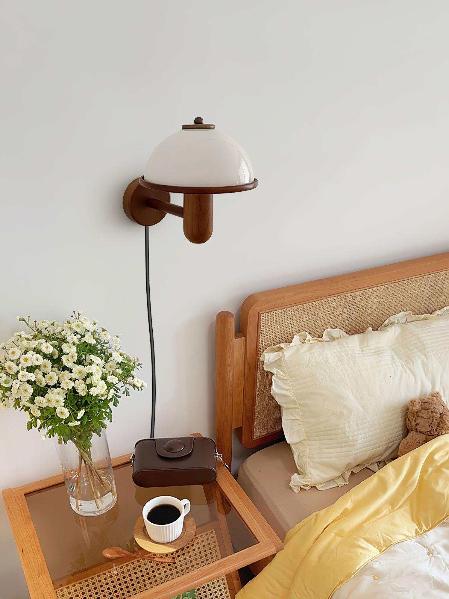 WOW Mushroom Wood Wall Lamp